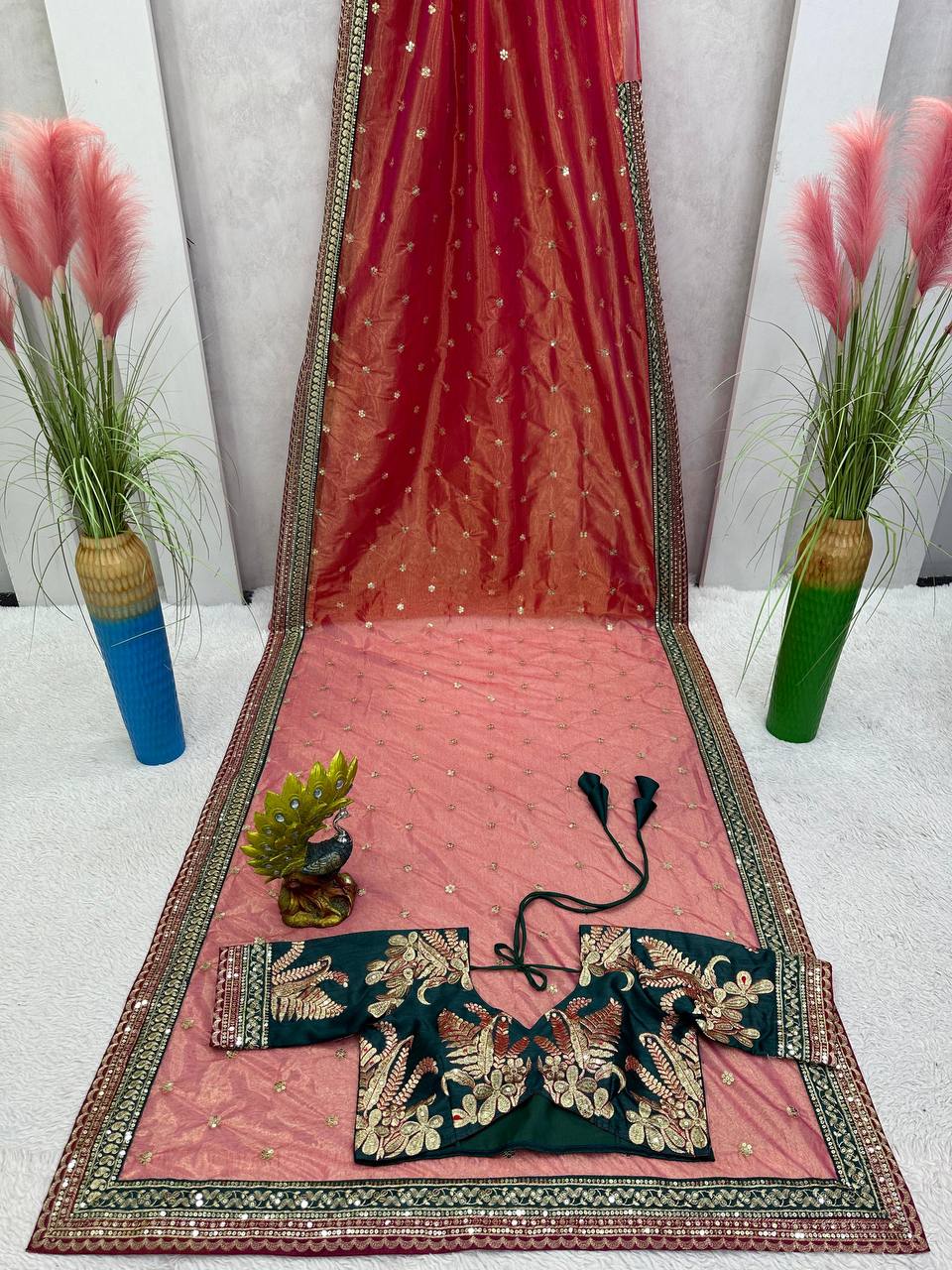 Pestal Red Jimmy Chu Saree