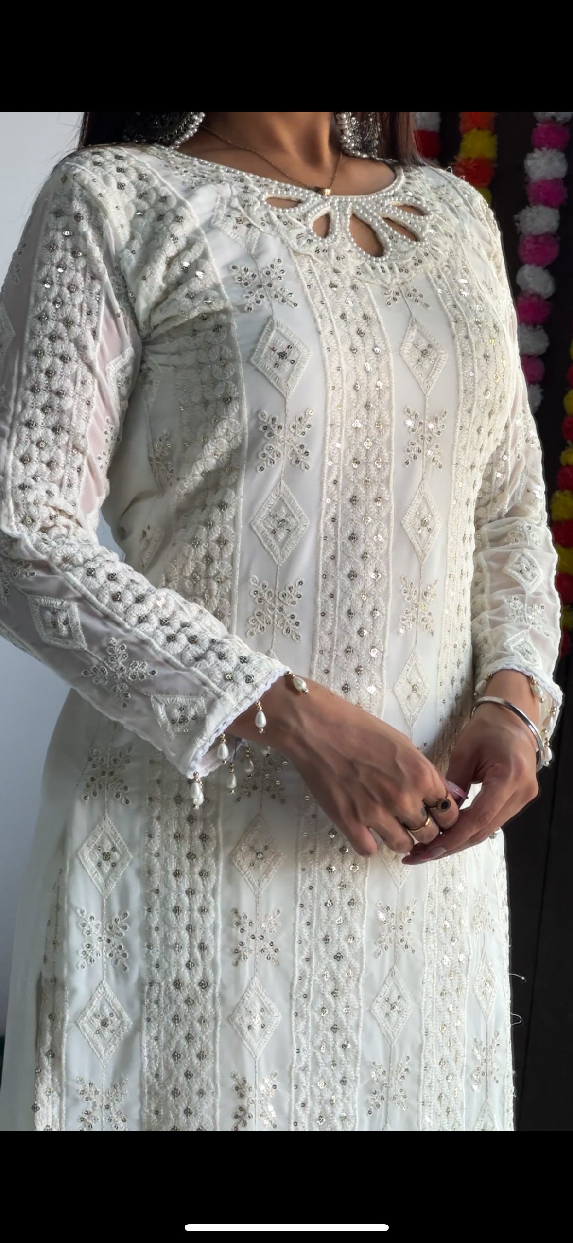 NAVELI EID WHITE AND YELLOW DUPPATA SPECIAL