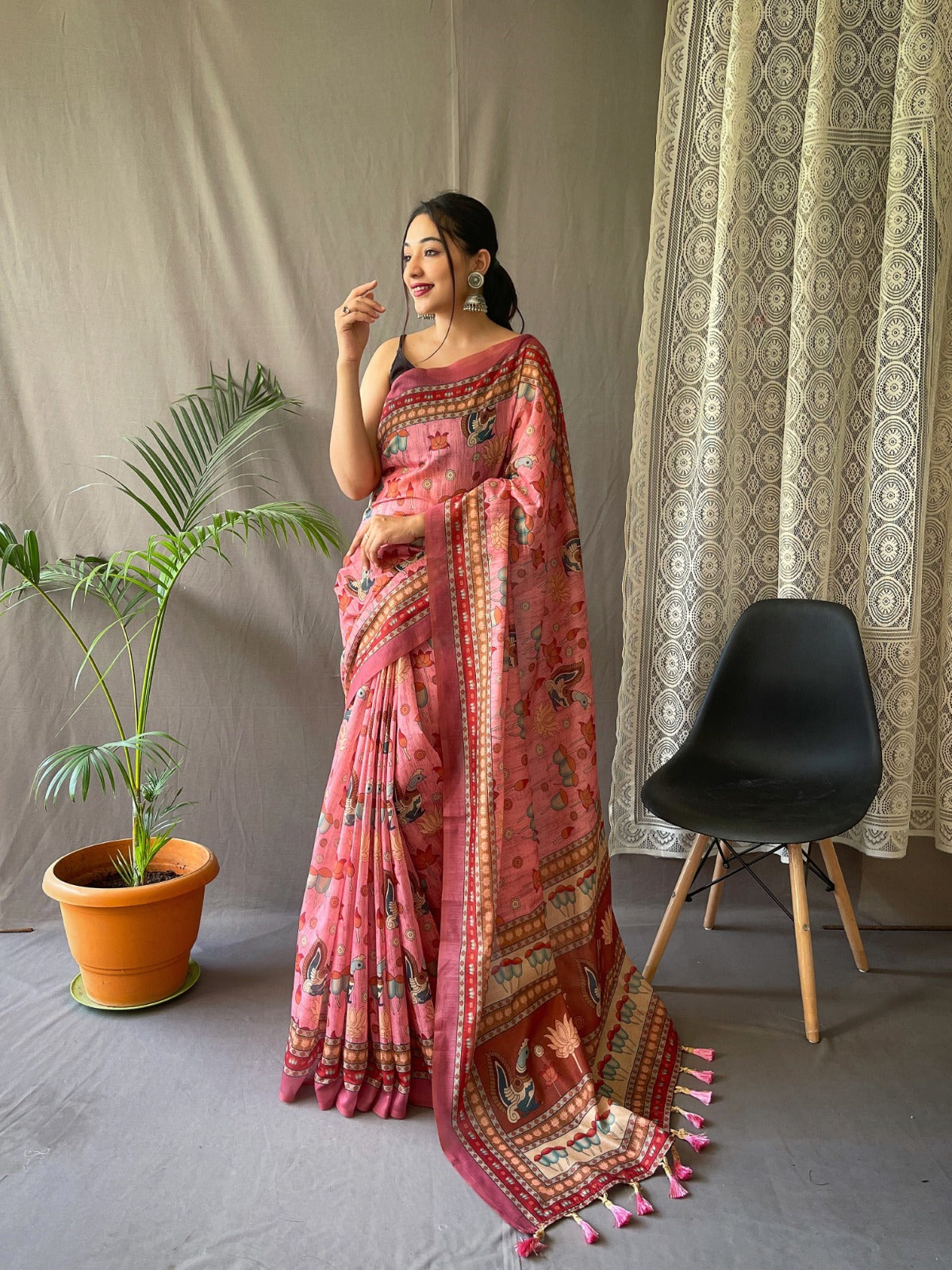 DIGITAL PRINT BLUE COLOR PURE MALAI COTTON SAREE