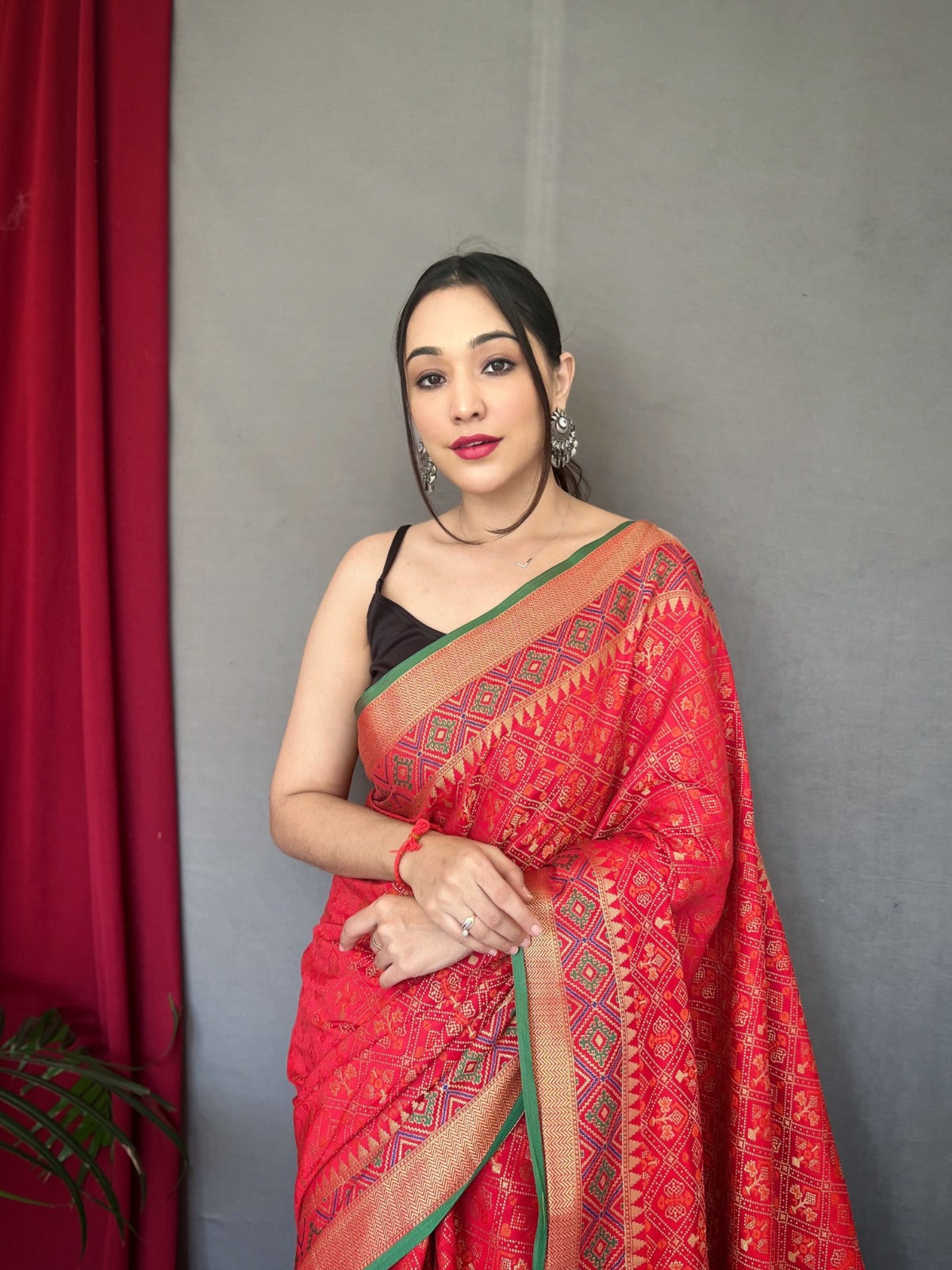 MEENAKARI WORK DEEP PINK COLOR PURE PATOLA SILK SAREE