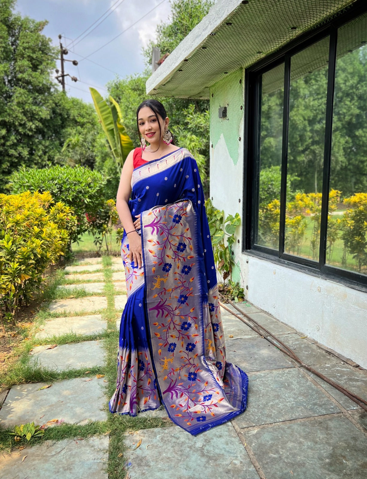 TRADITIONAL MAROON COLOR PURE PAITHANI SILK SAREE