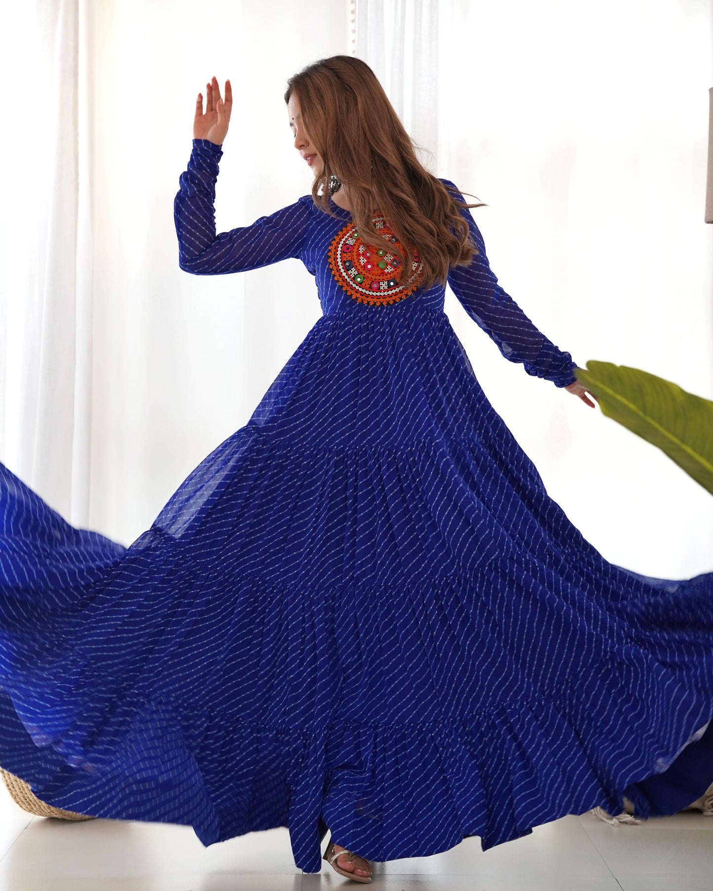 LEHERIYA BLUE ANARKALI