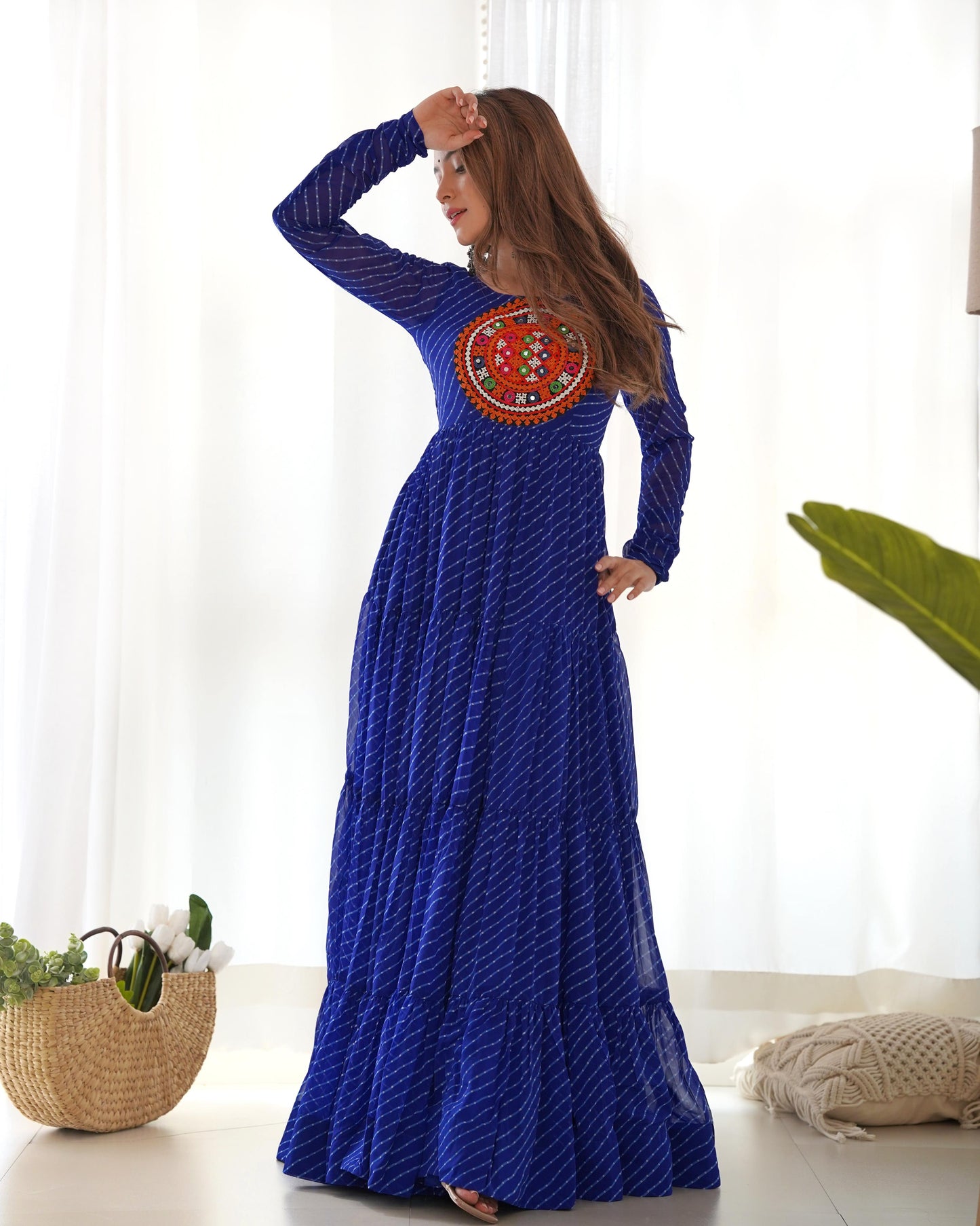 LEHERIYA BLUE ANARKALI