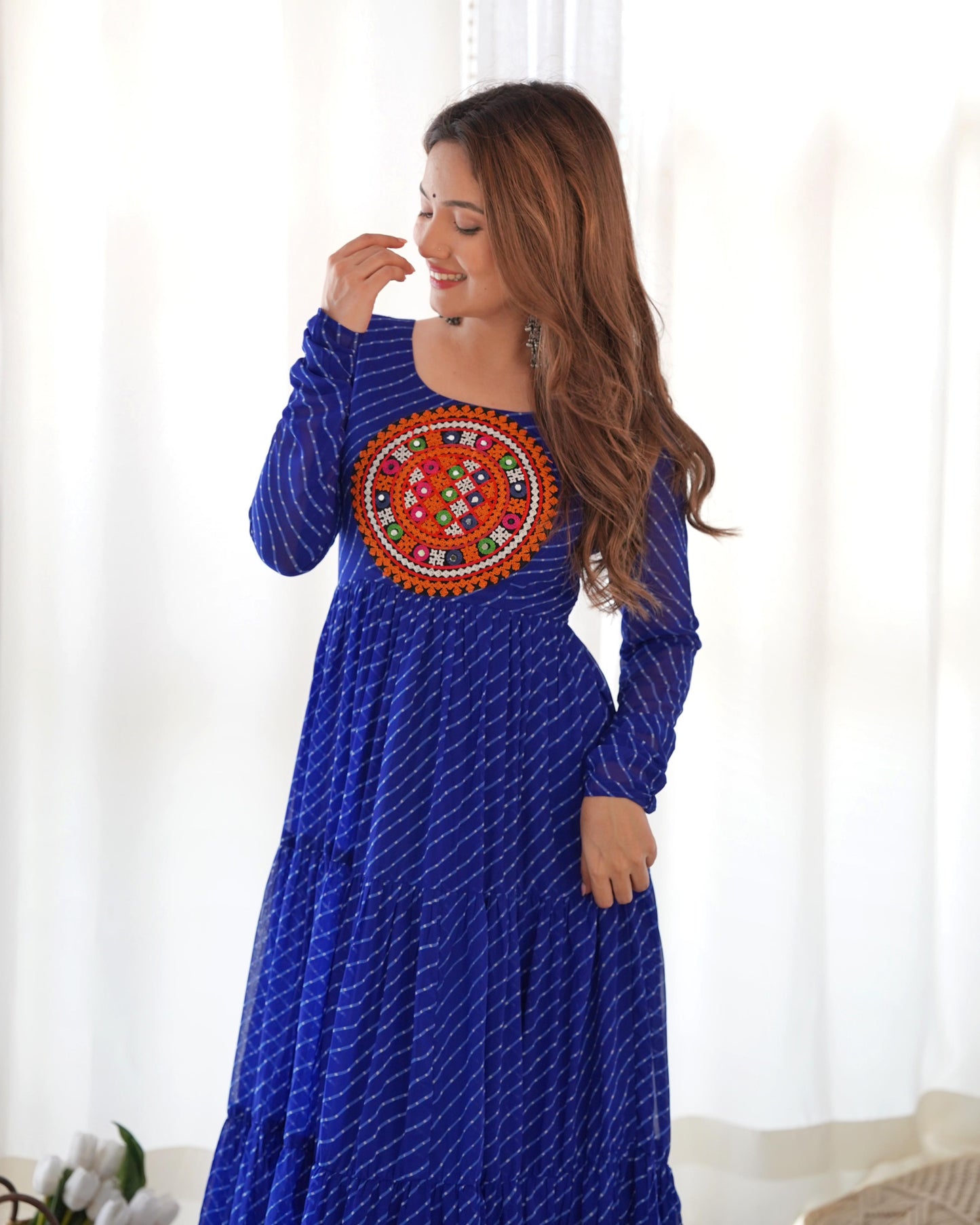 LEHERIYA BLUE ANARKALI