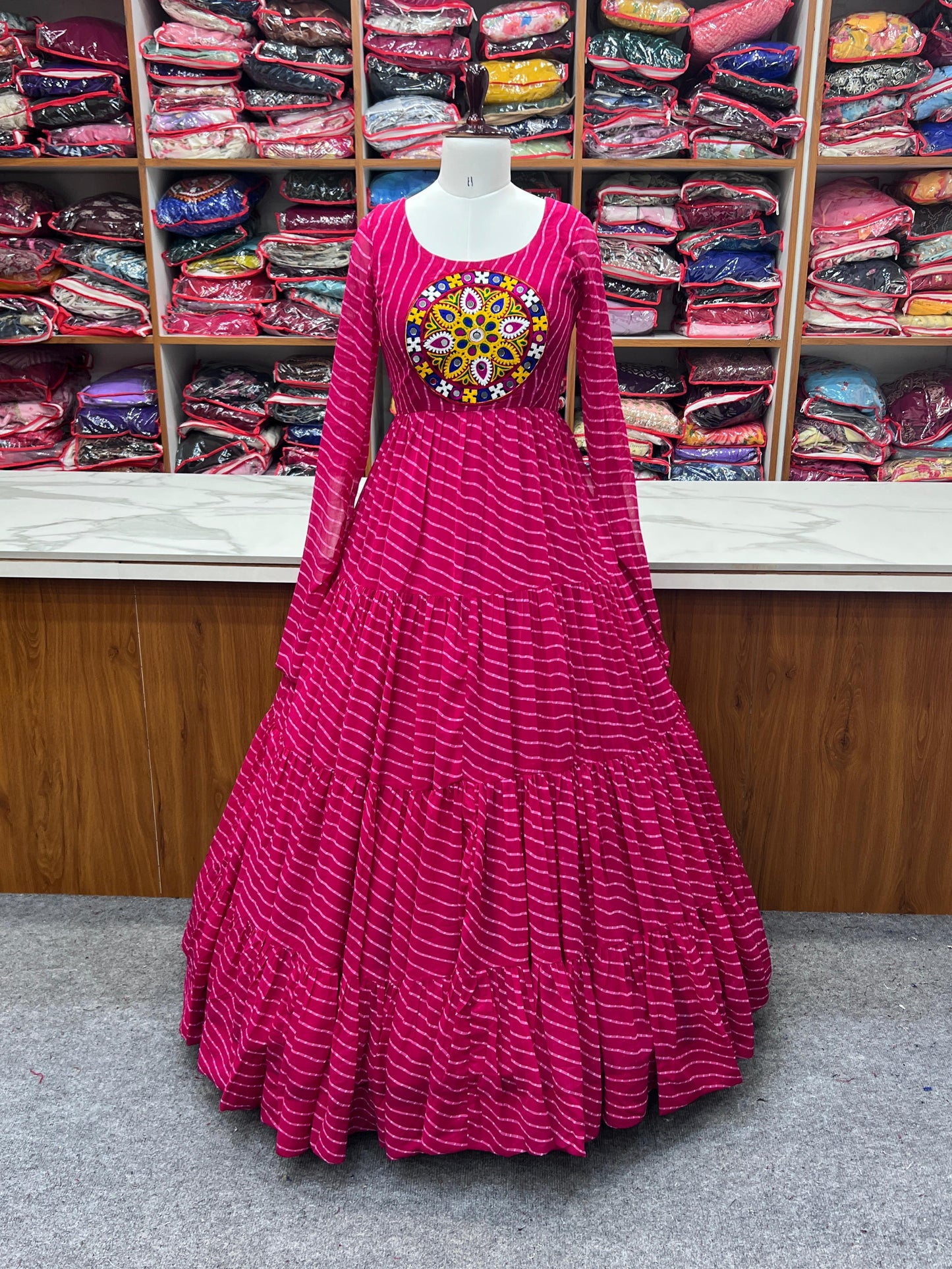 LEHERIYA PINK ANARKALI