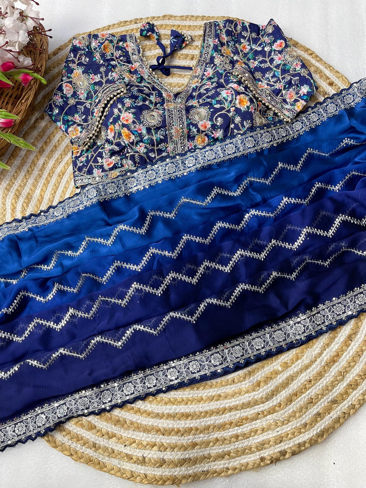 Pure Soft Rangoli Silk Sequnce Saree