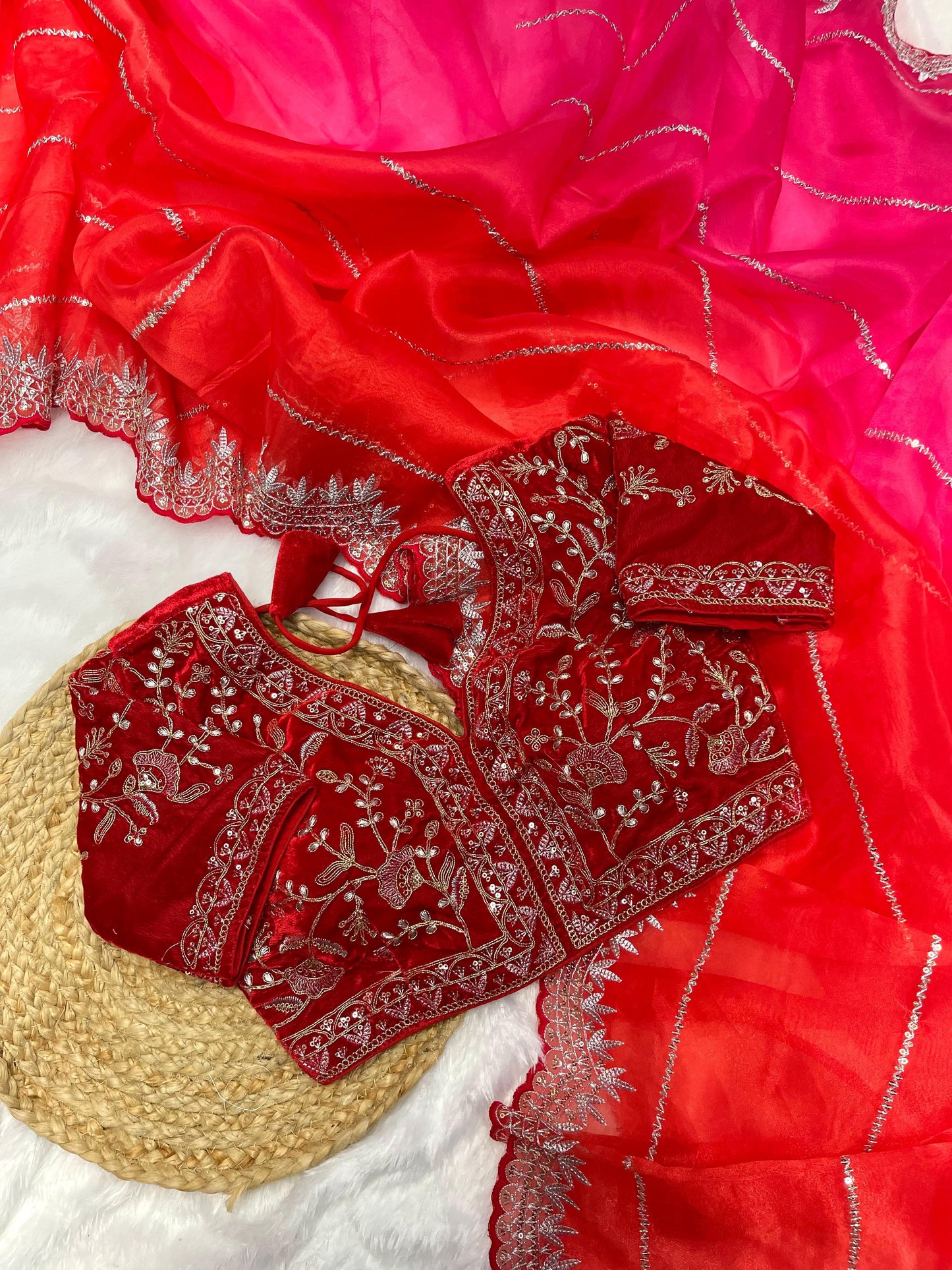 Pure Soft Organza Silk With Lehariya print Saree