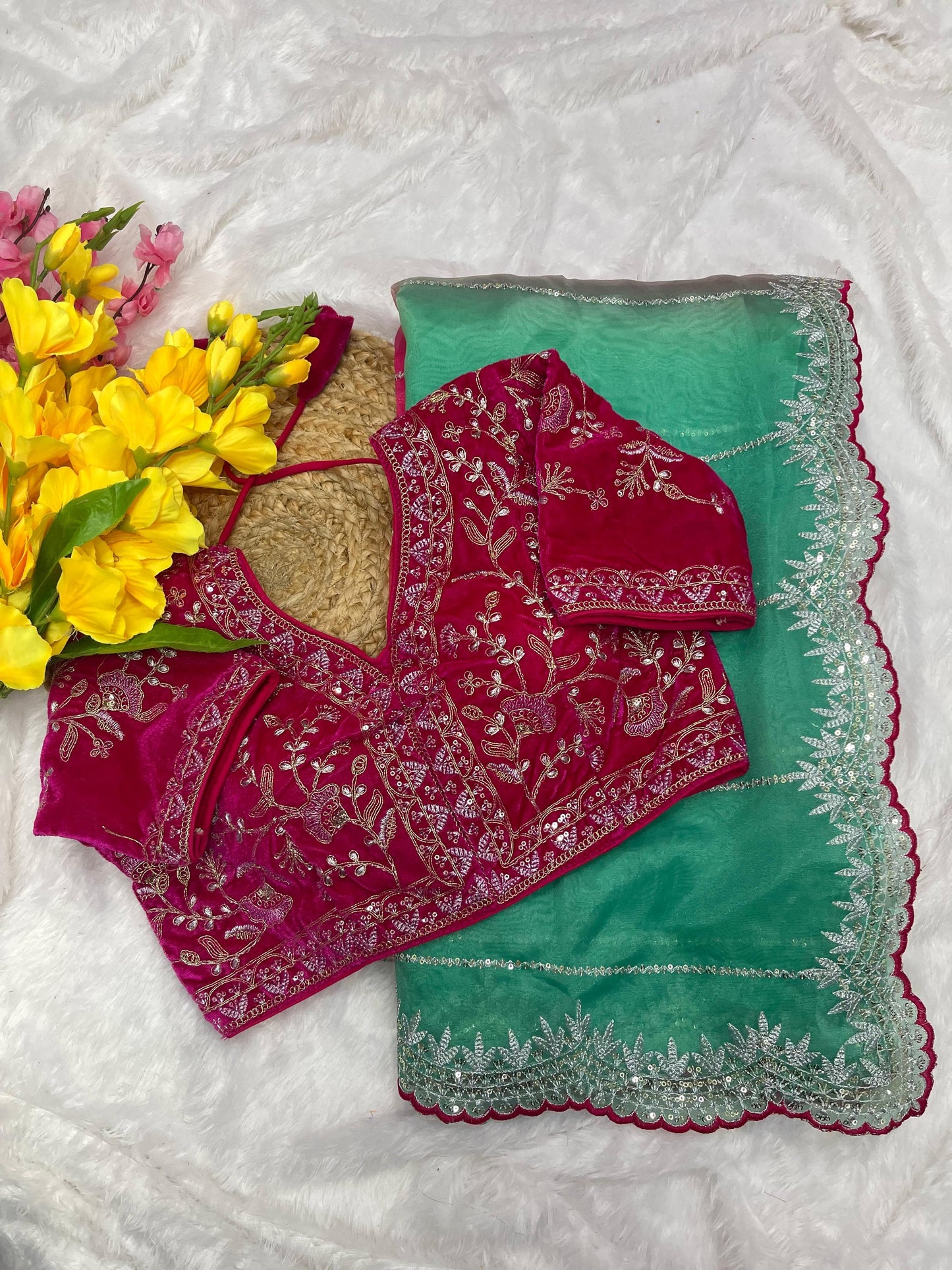 Pure Soft Organza Silk With Lehariya print Saree