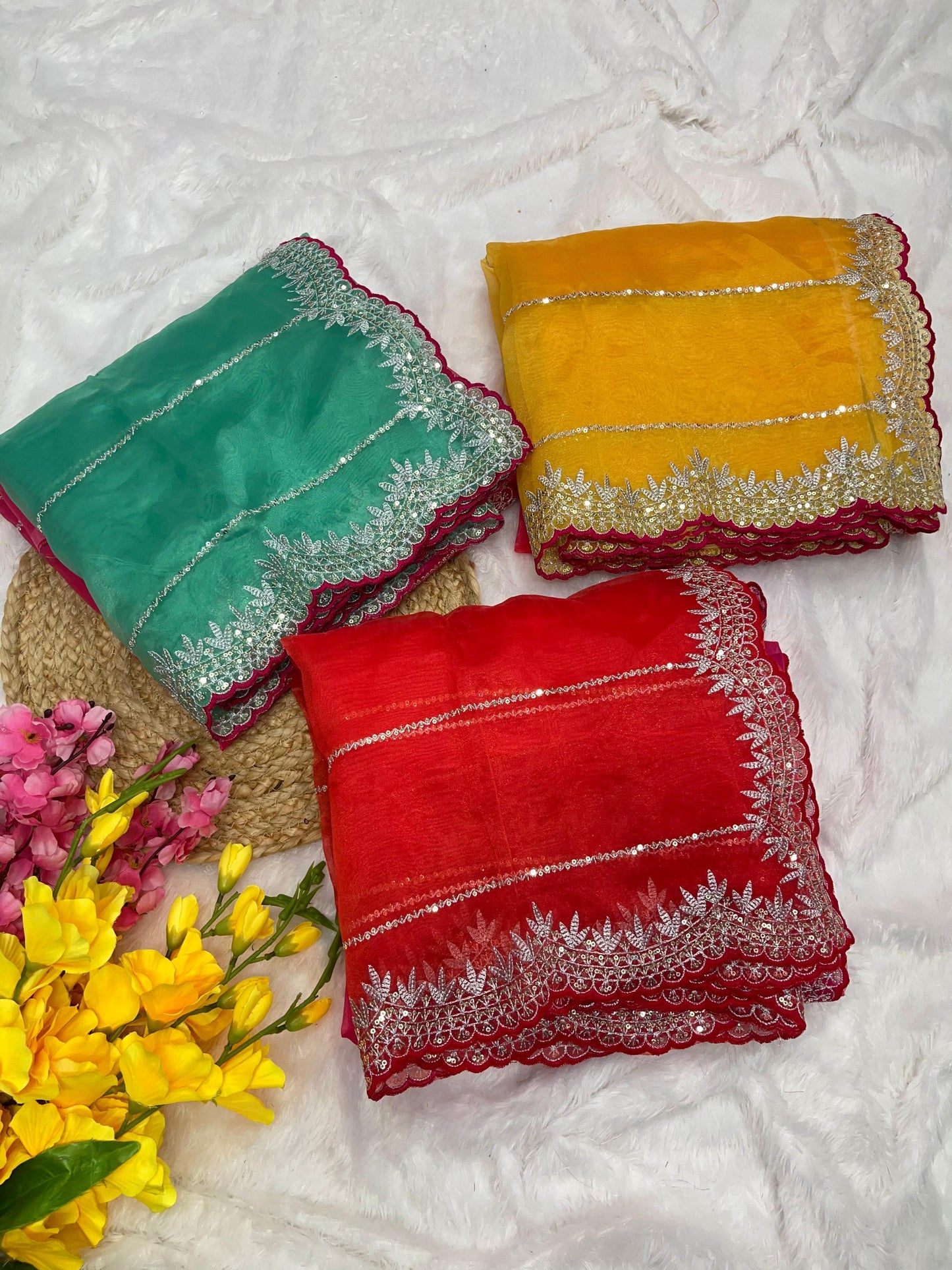 Pure Soft Organza Silk With Lehariya print Saree