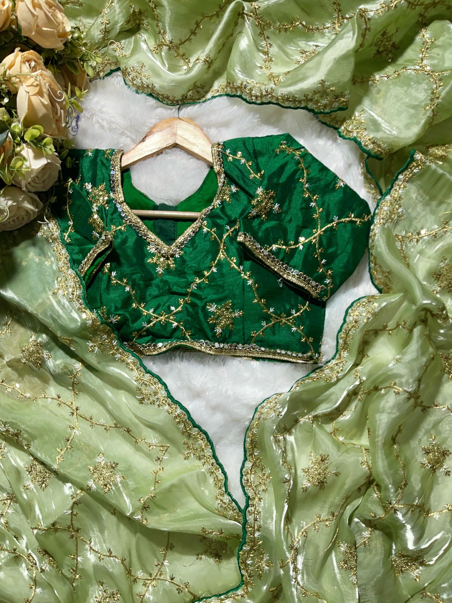 Embroidery & Sequnce Work Jimmy Chu Silk Saree