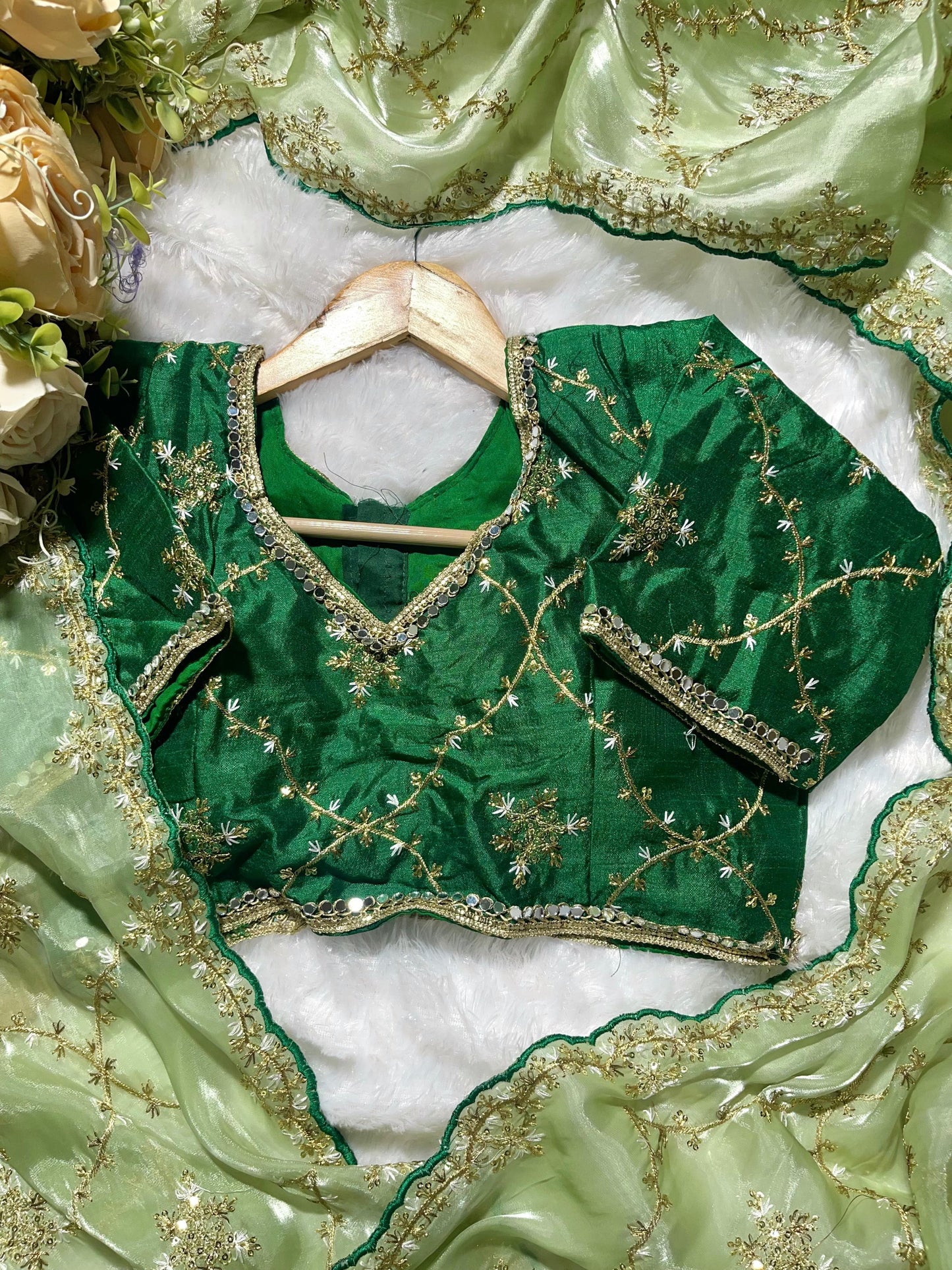 Embroidery & Sequnce Work Jimmy Chu Silk Saree