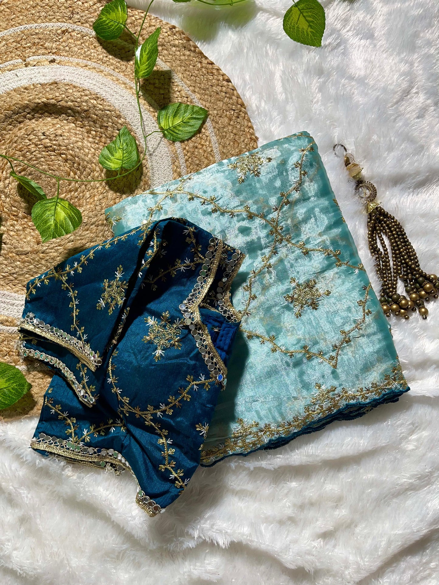 Embroidery & Sequnce Work Jimmy Chu Silk Saree