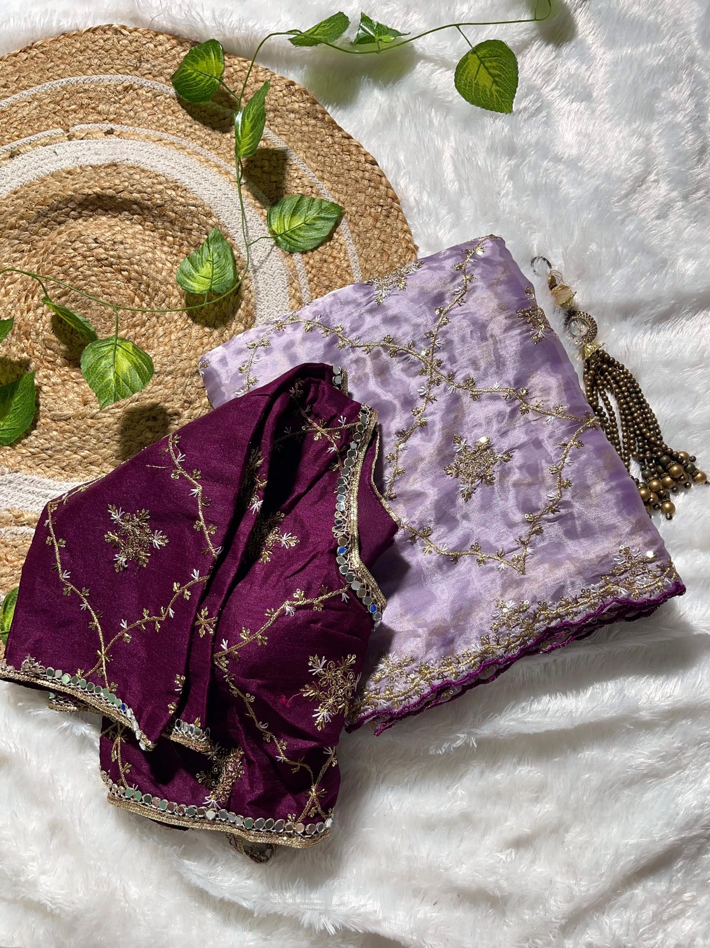 Embroidery & Sequnce Work Jimmy Chu Silk Saree