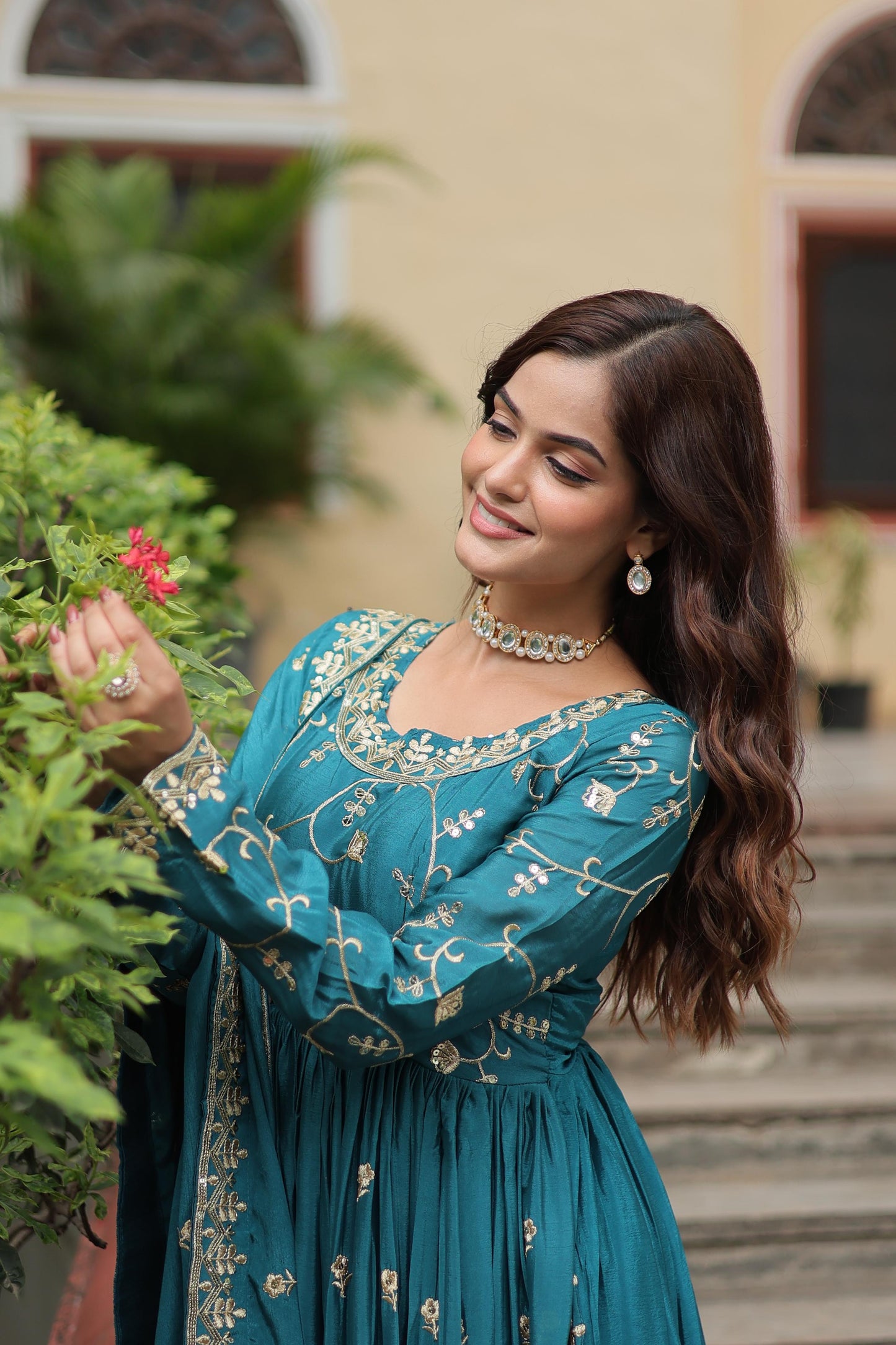 Chinon Rich Sequins Embroidered Work Sharara Suit