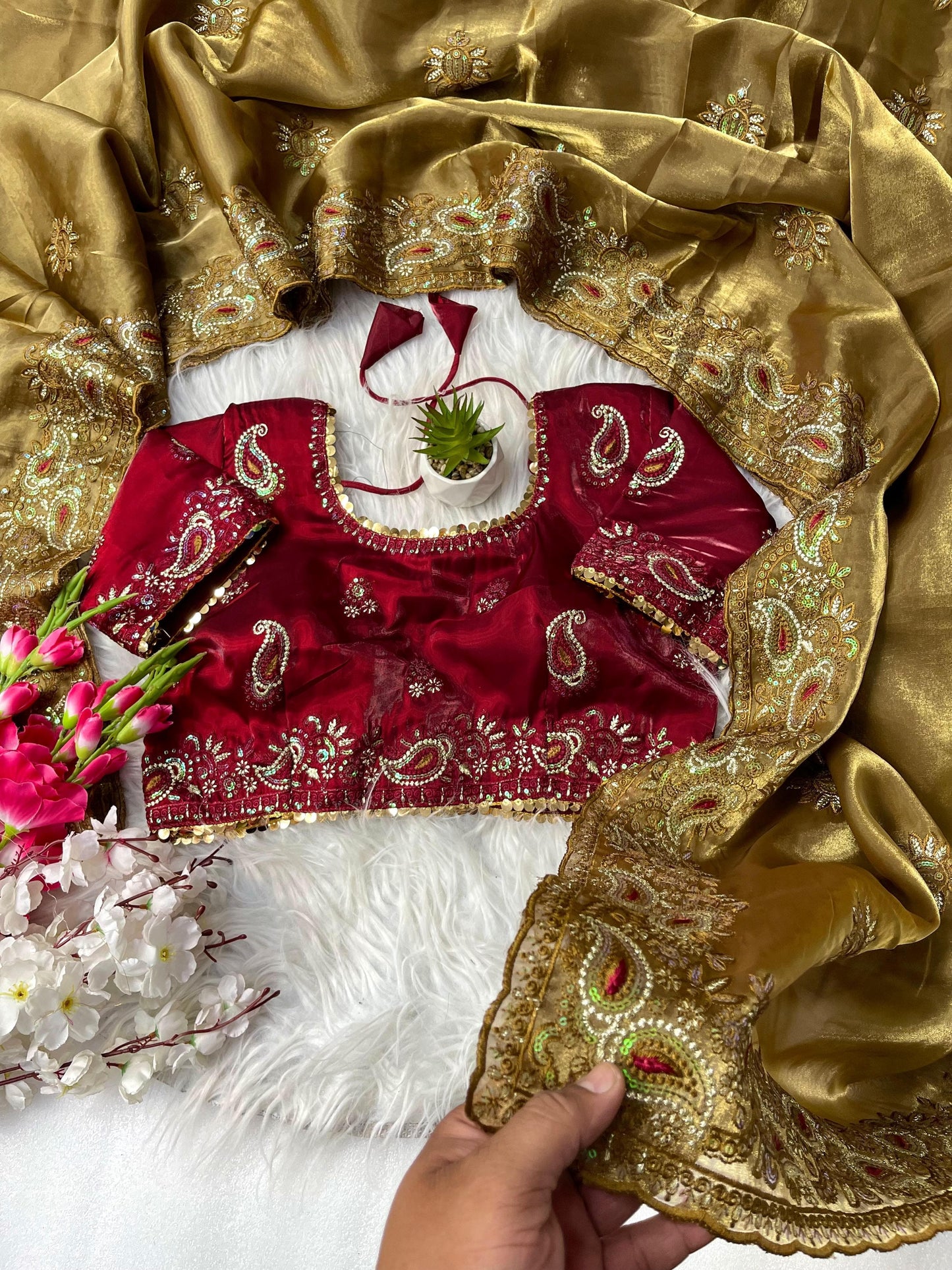 Pure Soft Zimmy Choo Silk With Sequins Embroidery Saree