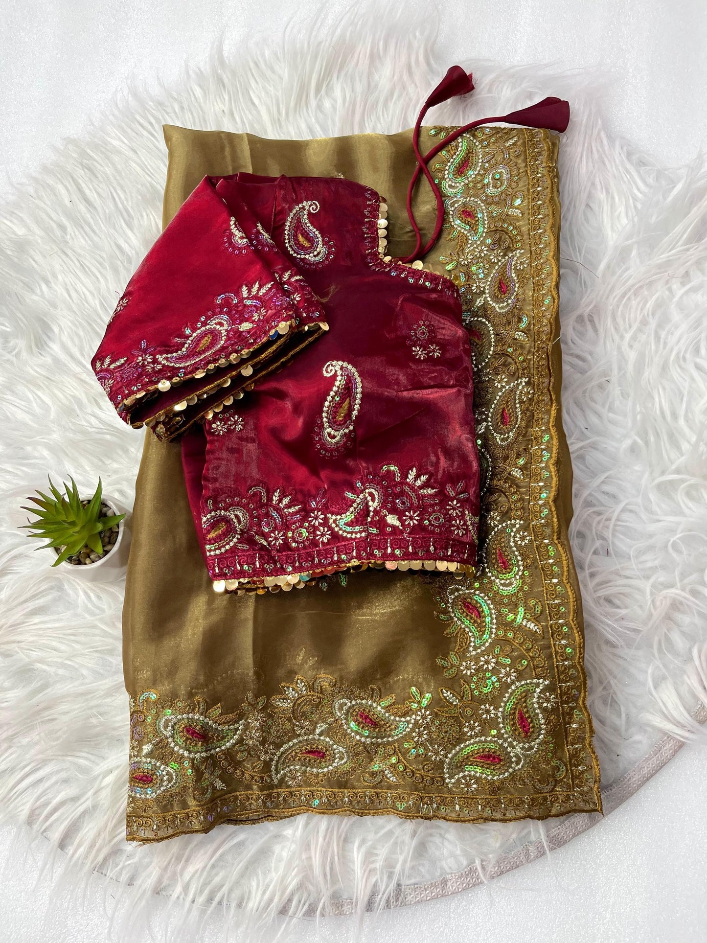 Pure Soft Zimmy Choo Silk With Sequins Embroidery Saree