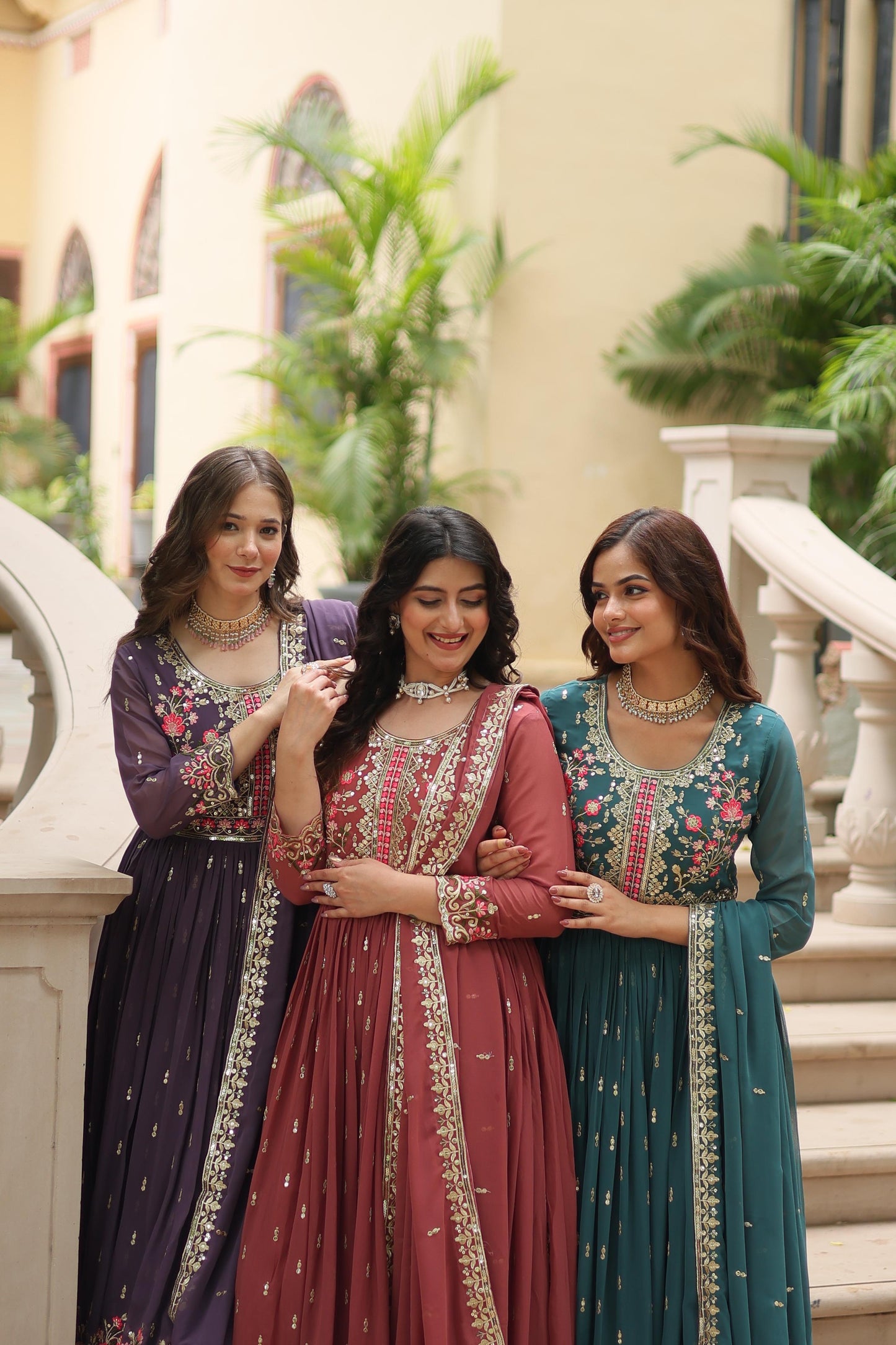 Light Purple Georgette with Rich Sequins Embroidered work