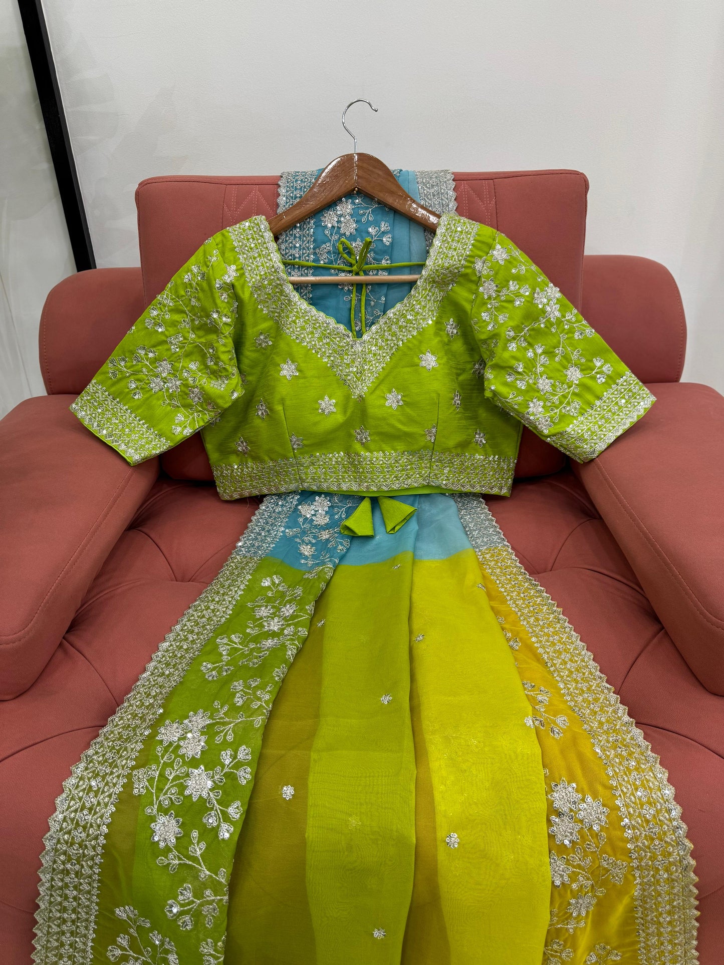 Sky & Noen Tibby Silk Thread & Sequins Saree