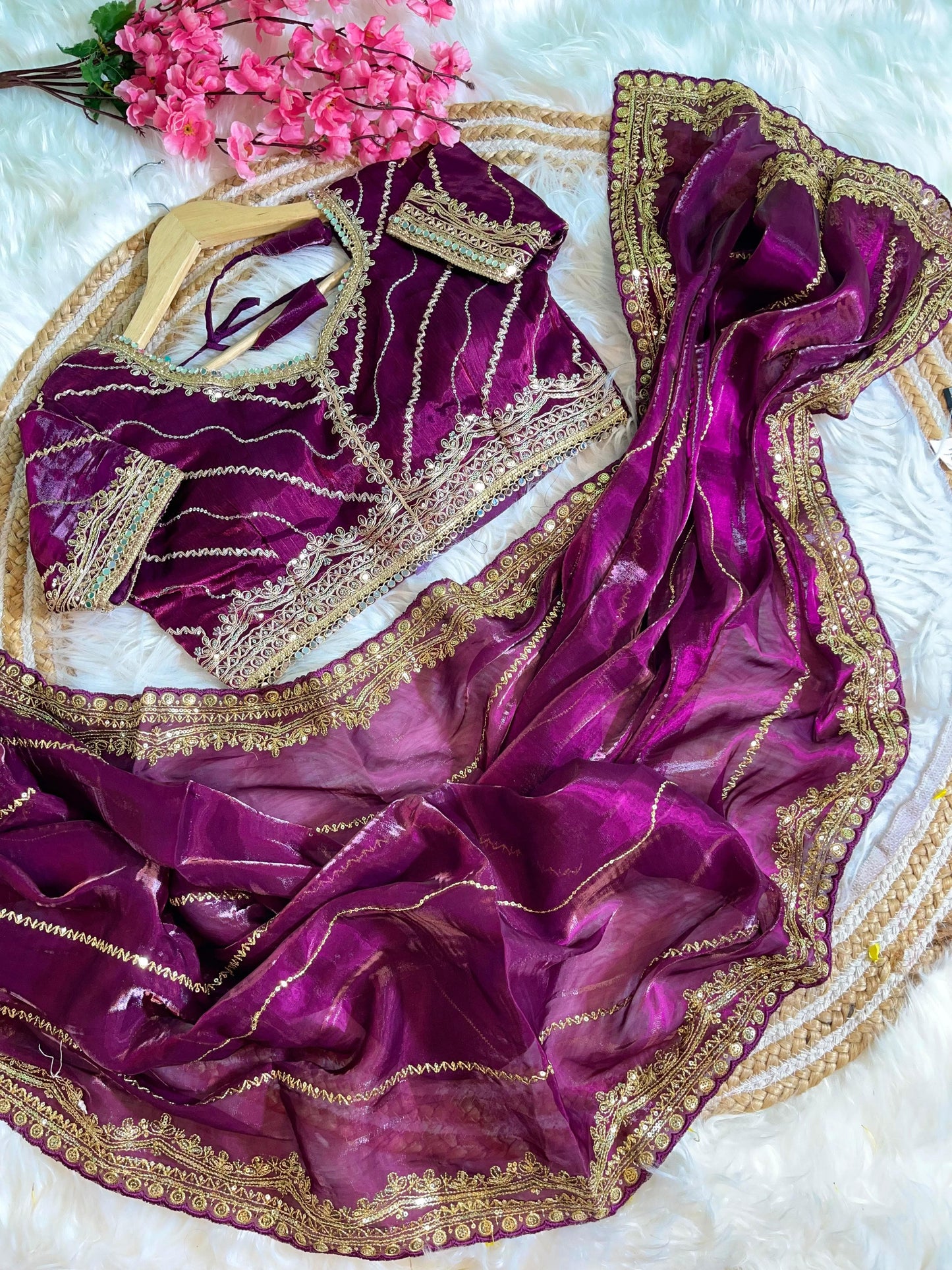 Soft Zimmy Choo SilK With Sequins Work Saree