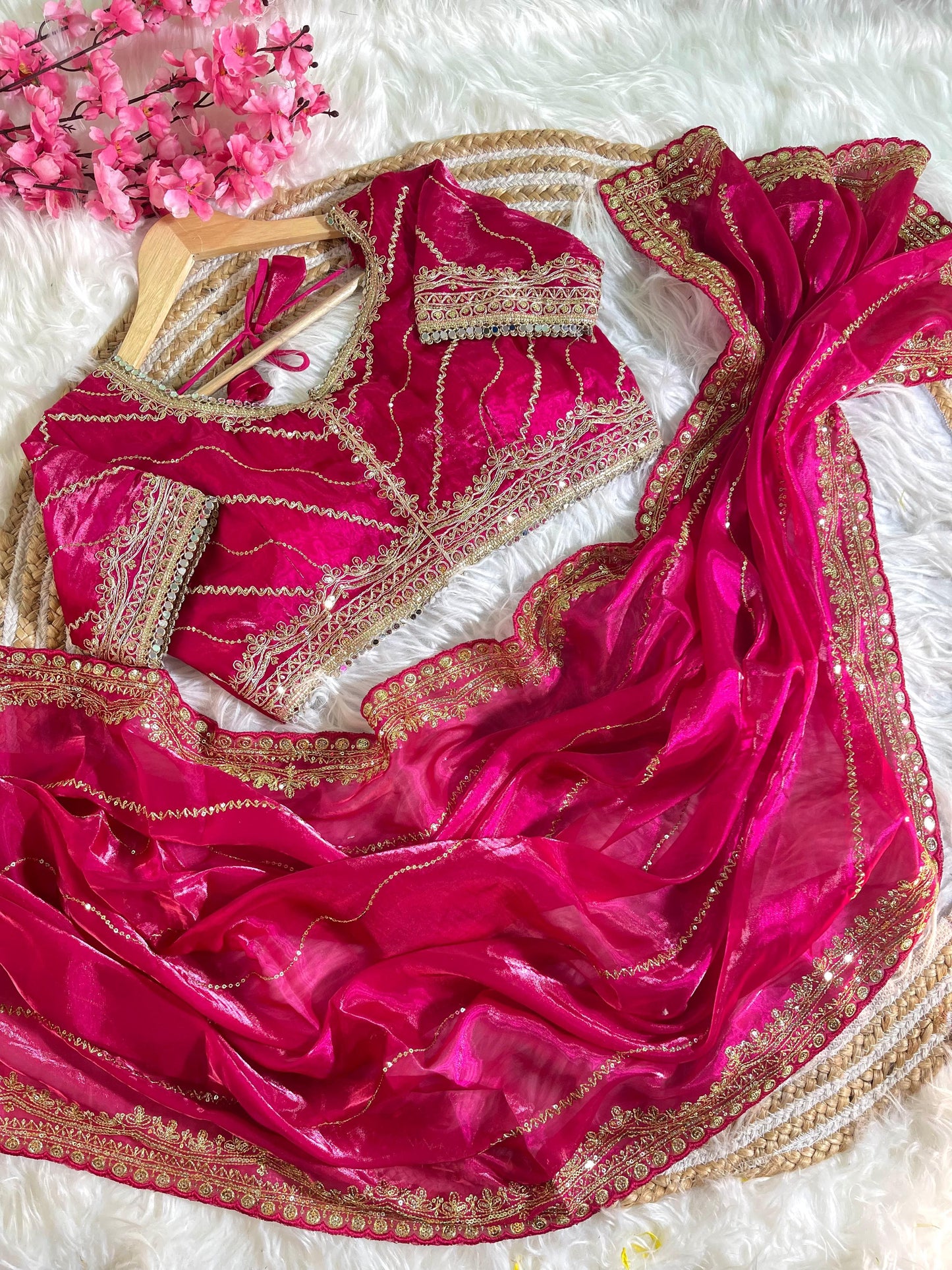 Soft Zimmy Choo SilK With Sequins Work Saree