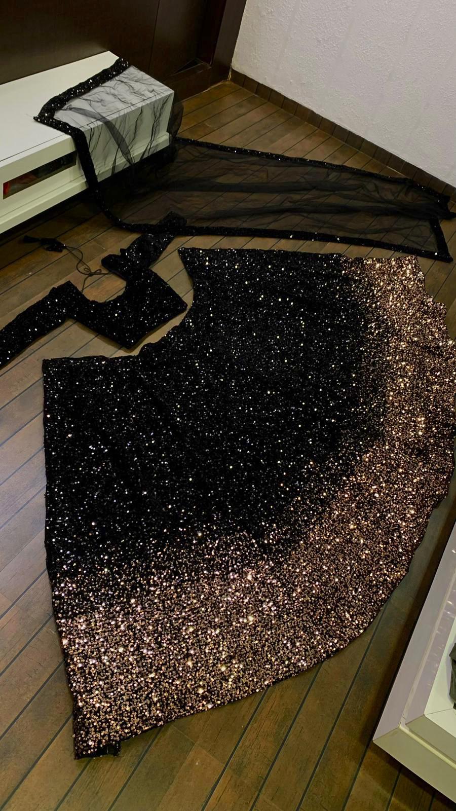 Black Velvet Heavy Sequence Embroidery Lehenga