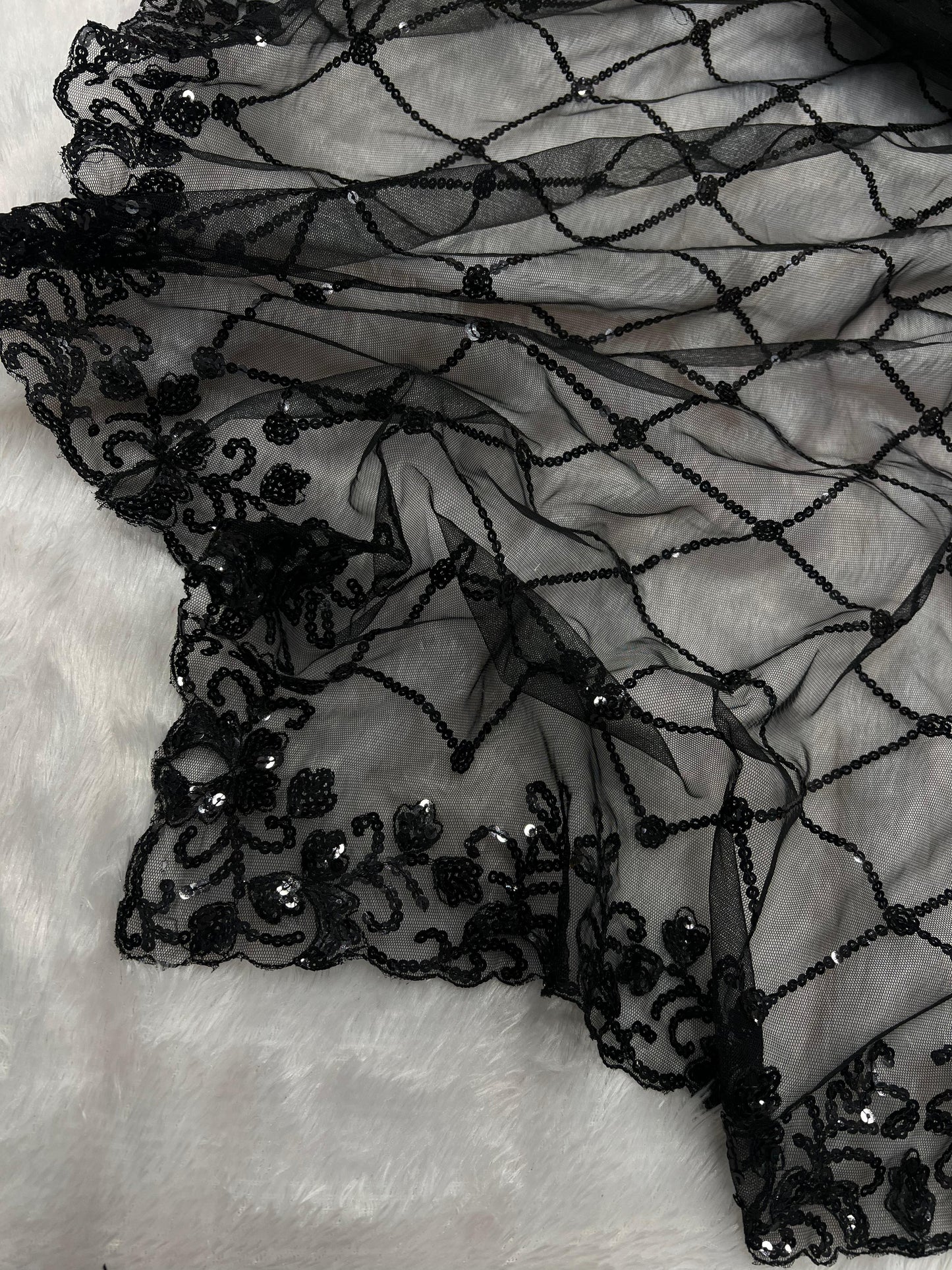 Soft Net With Sequins Embroidery Work Saree