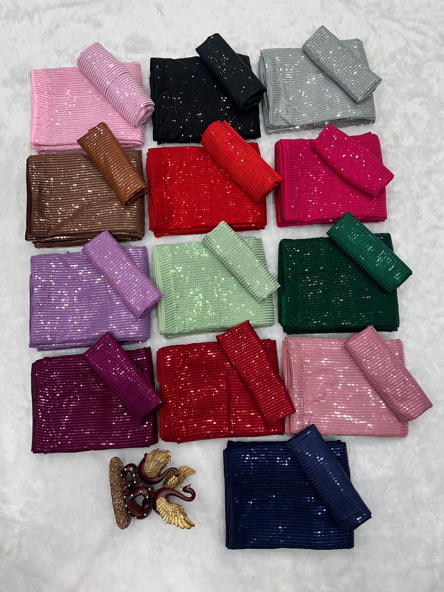 Heavy Georgette 3MM Sequins Embroidery Work Saree