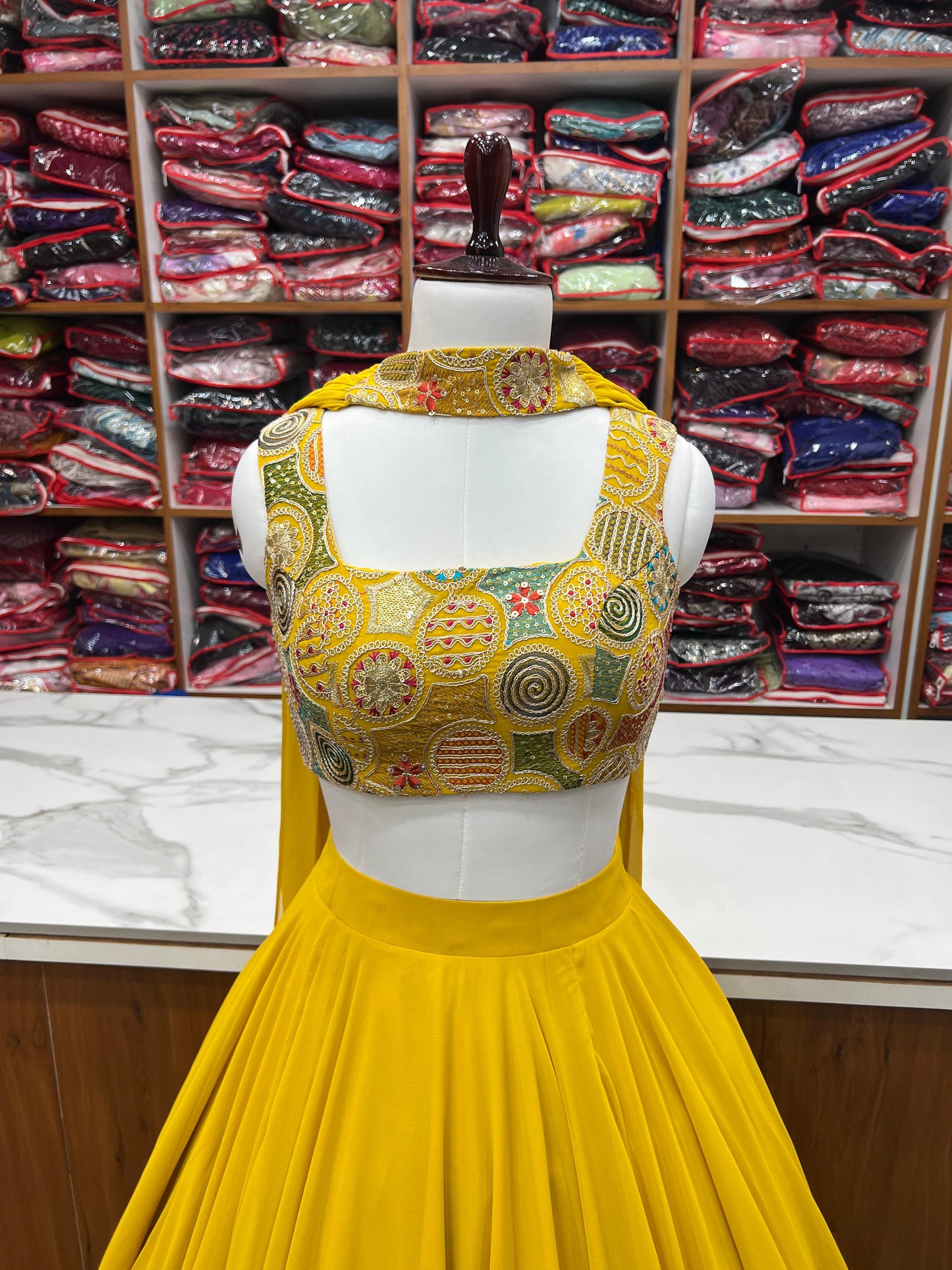 Yellow Pure Soft Fox Georgette Blooming Lehenga Choli