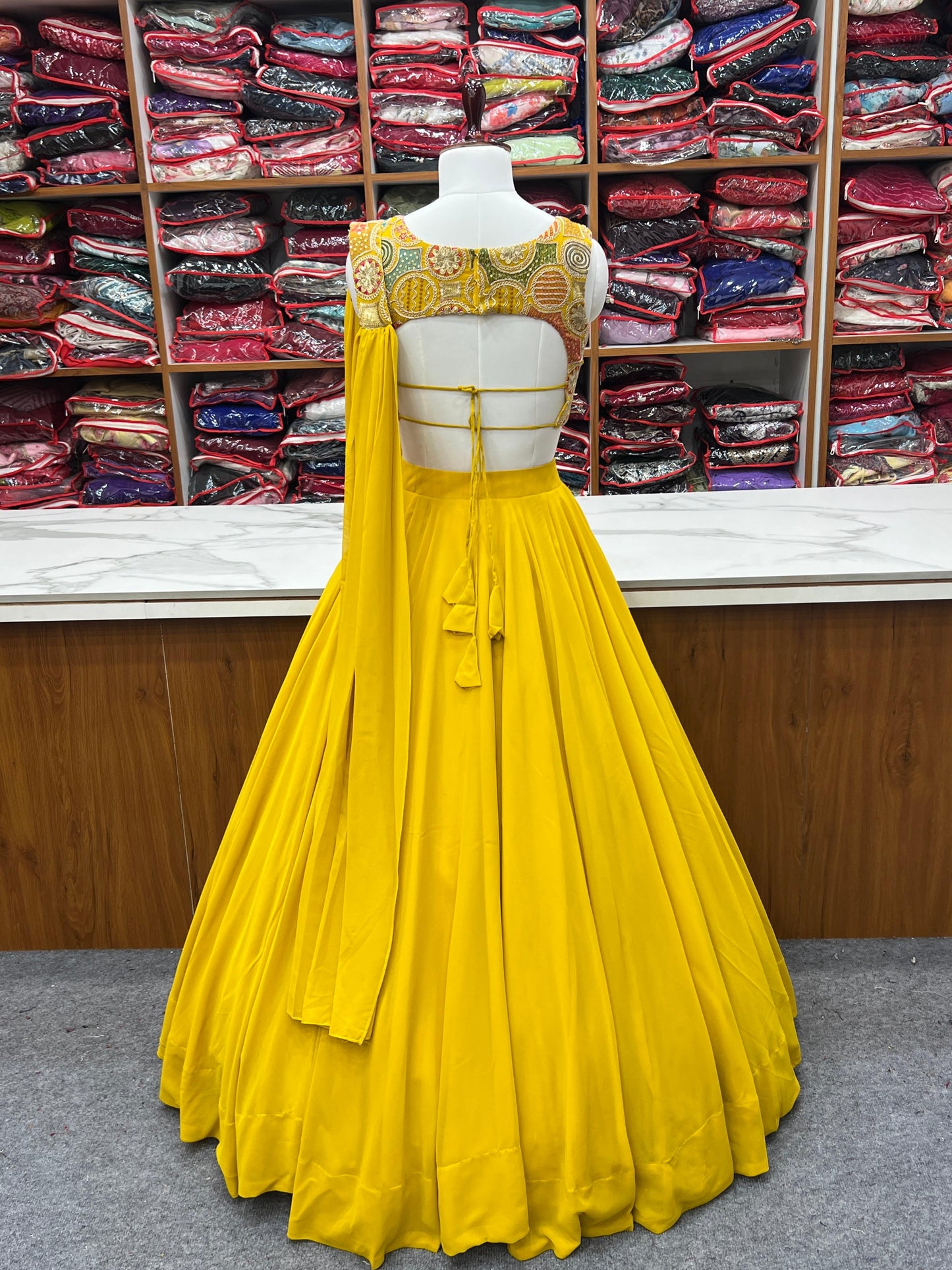 Yellow Pure Soft Fox Georgette Blooming Lehenga Choli