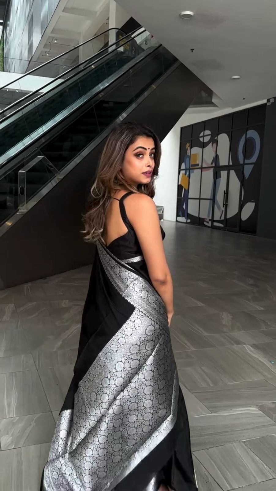 Gorgeous Black Kota Silk Jacquard Work Saree