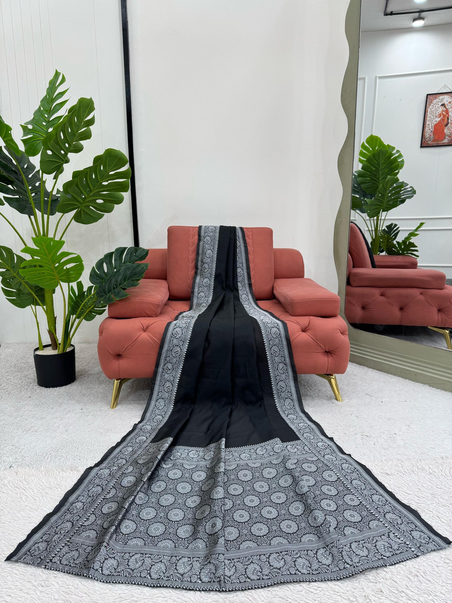 Gorgeous Black Kota Silk Jacquard Work Saree