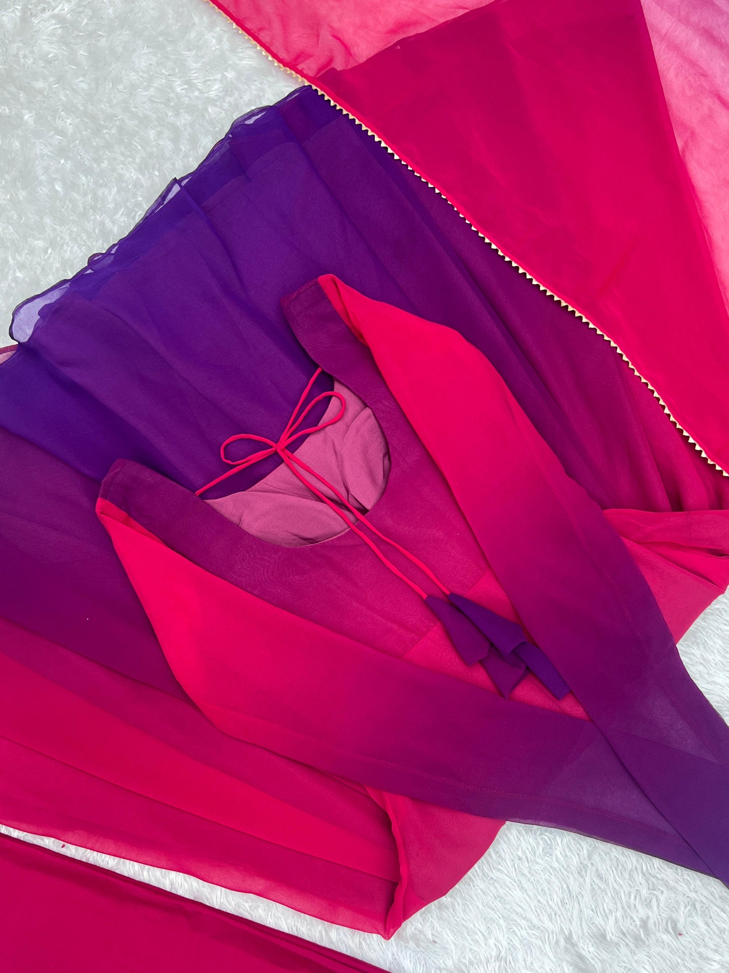 DarkPink Heavy Pure Soft Fox Georgette 3pc Kurta Set