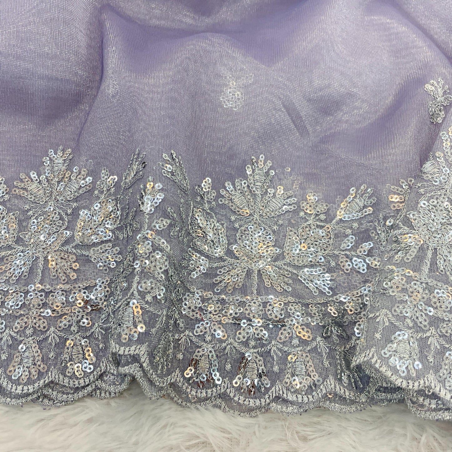 Lavender Soft Twil Net Saree