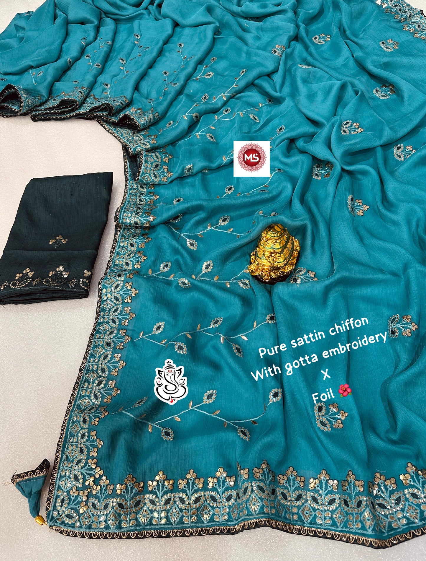 Soft Lightweight Pure Satin Chiffon Saree