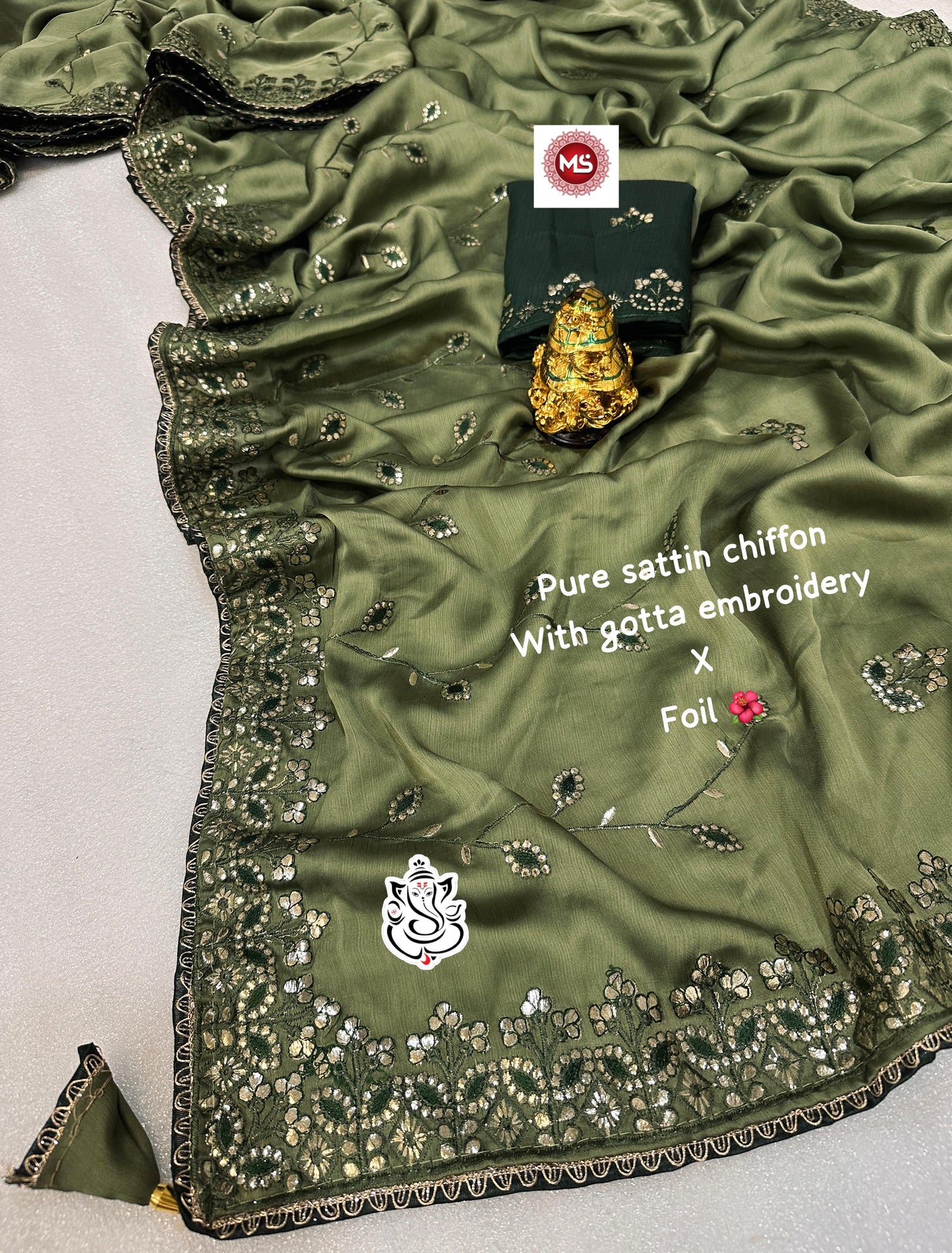 Soft Lightweight Pure Satin Chiffon Saree