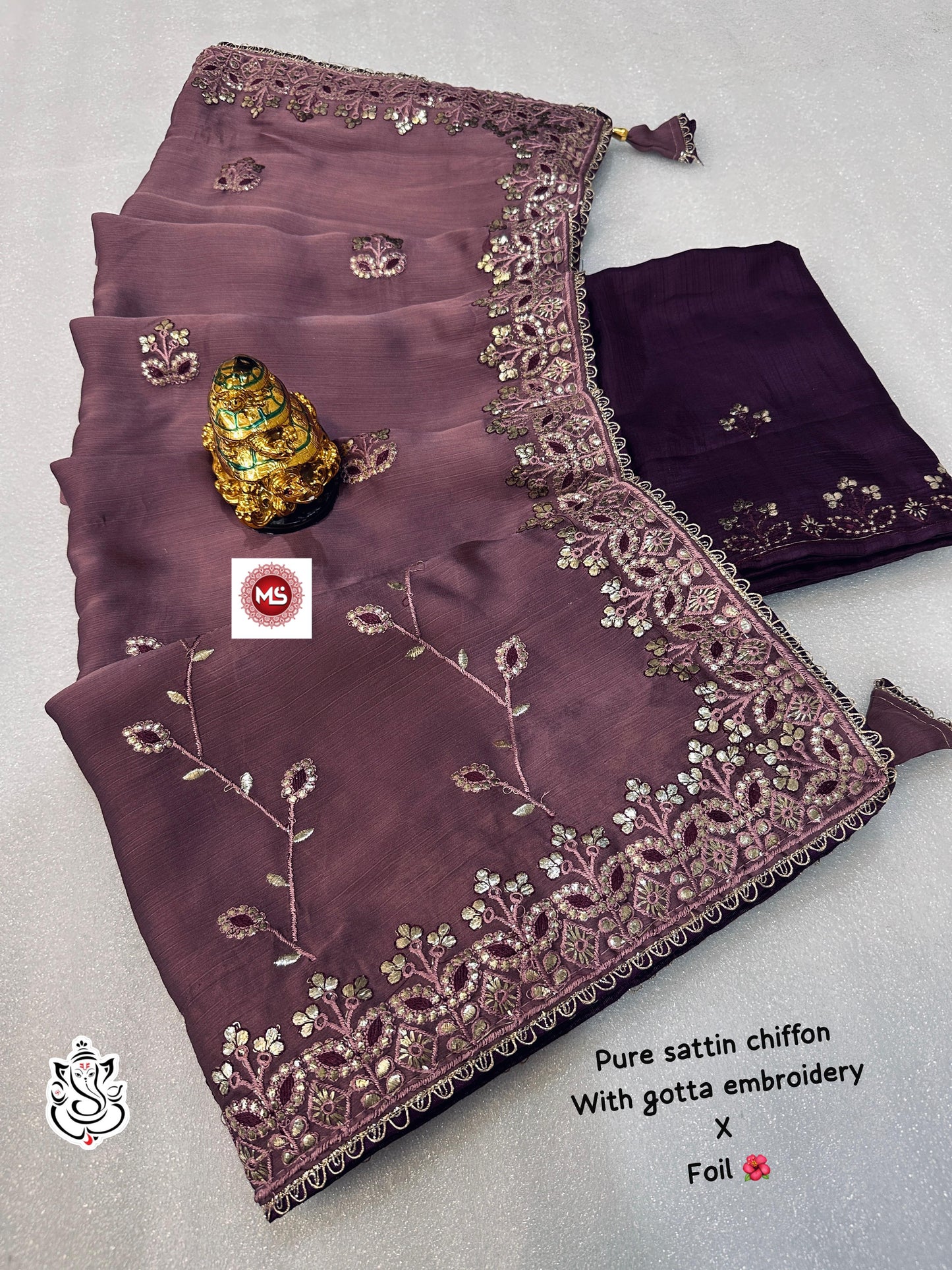 Soft Lightweight Pure Satin Chiffon Saree