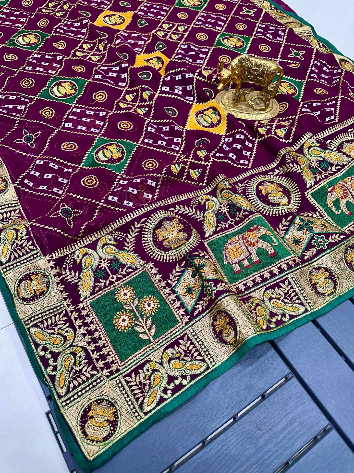 Pure Georgette with Heavy Thread Zari Work Saree