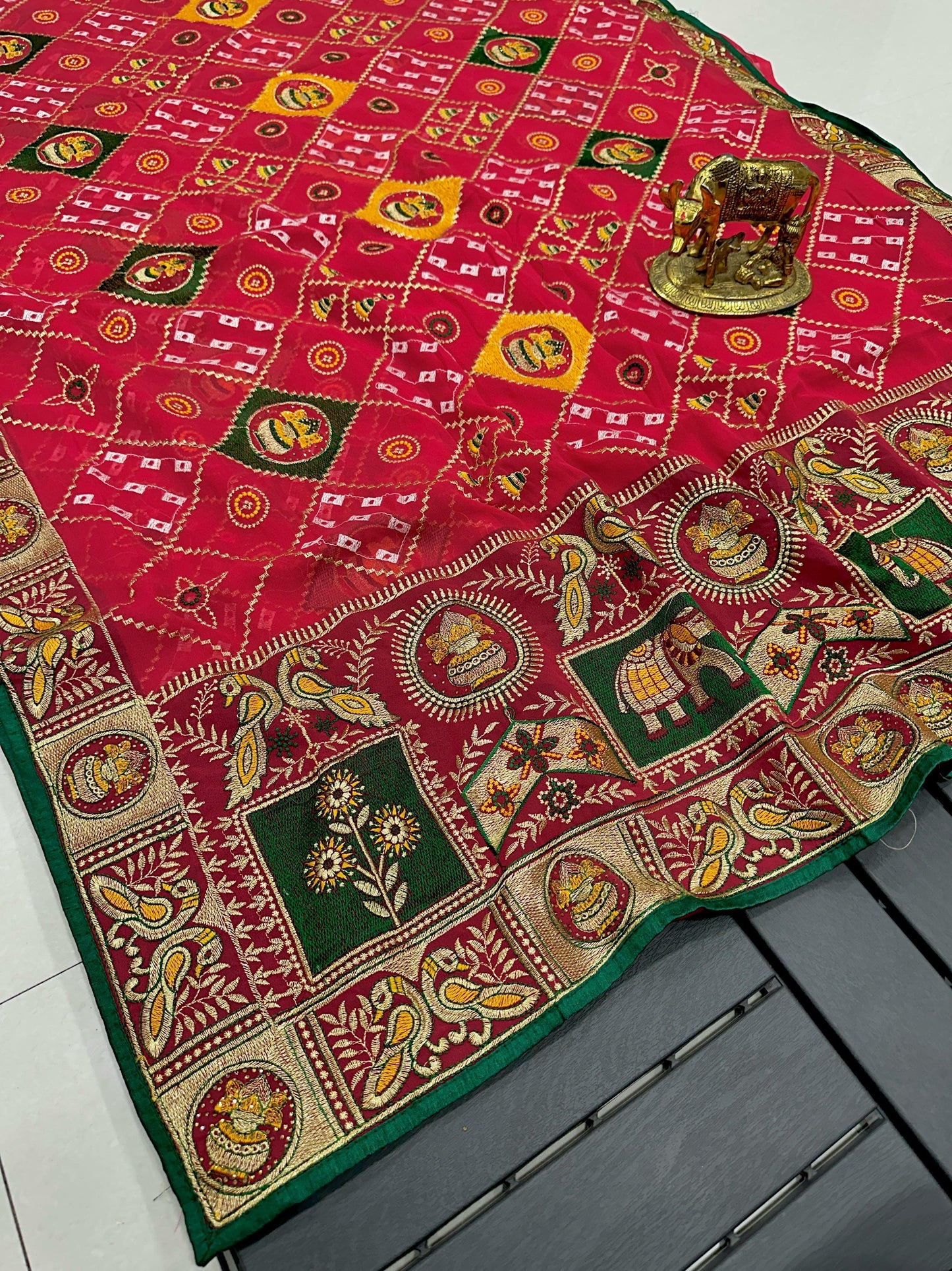 Pure Georgette with Heavy Thread Zari Work Saree