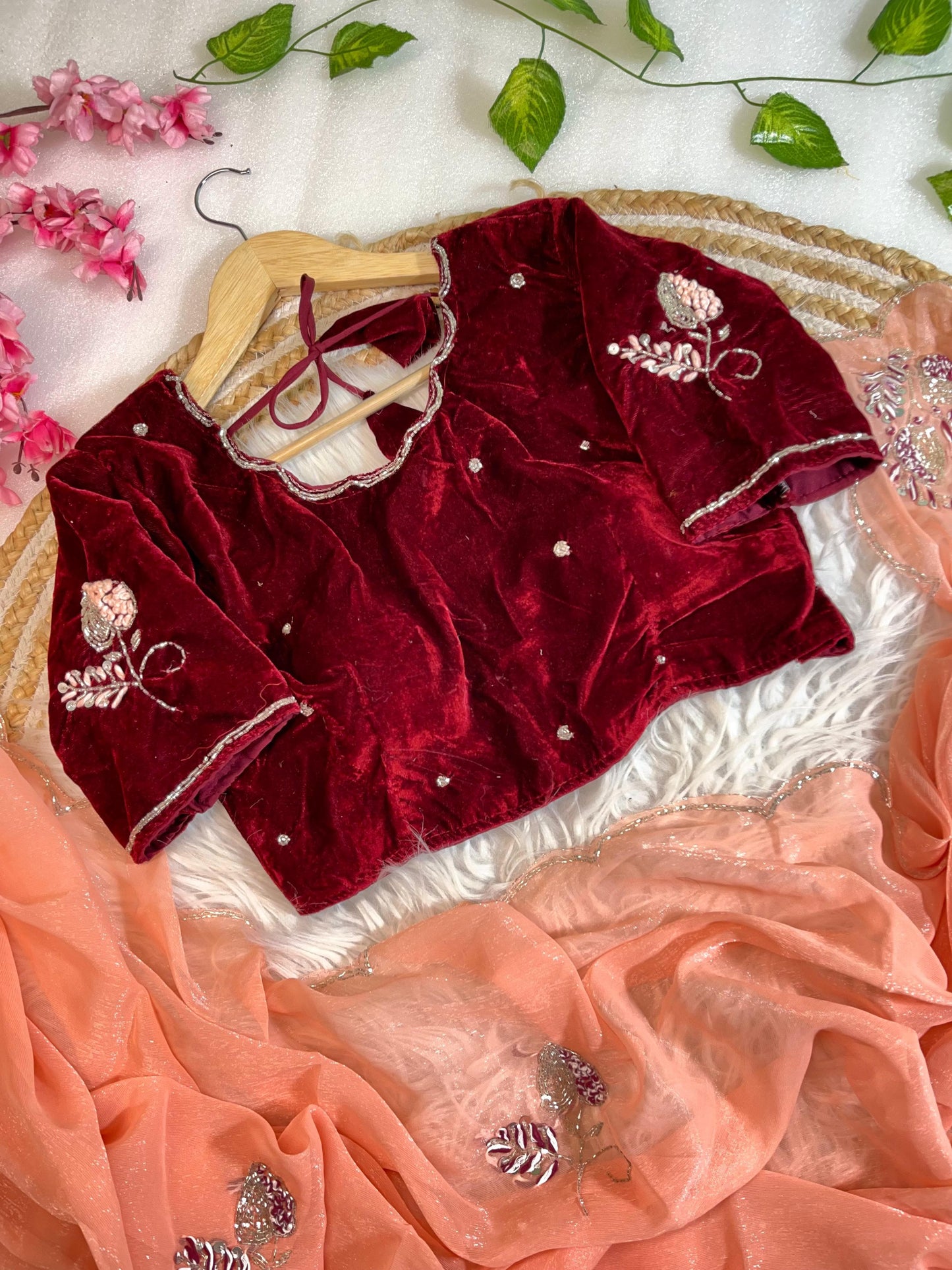 Pure Soft Shimmer Silk With Stiched Blouse Saree