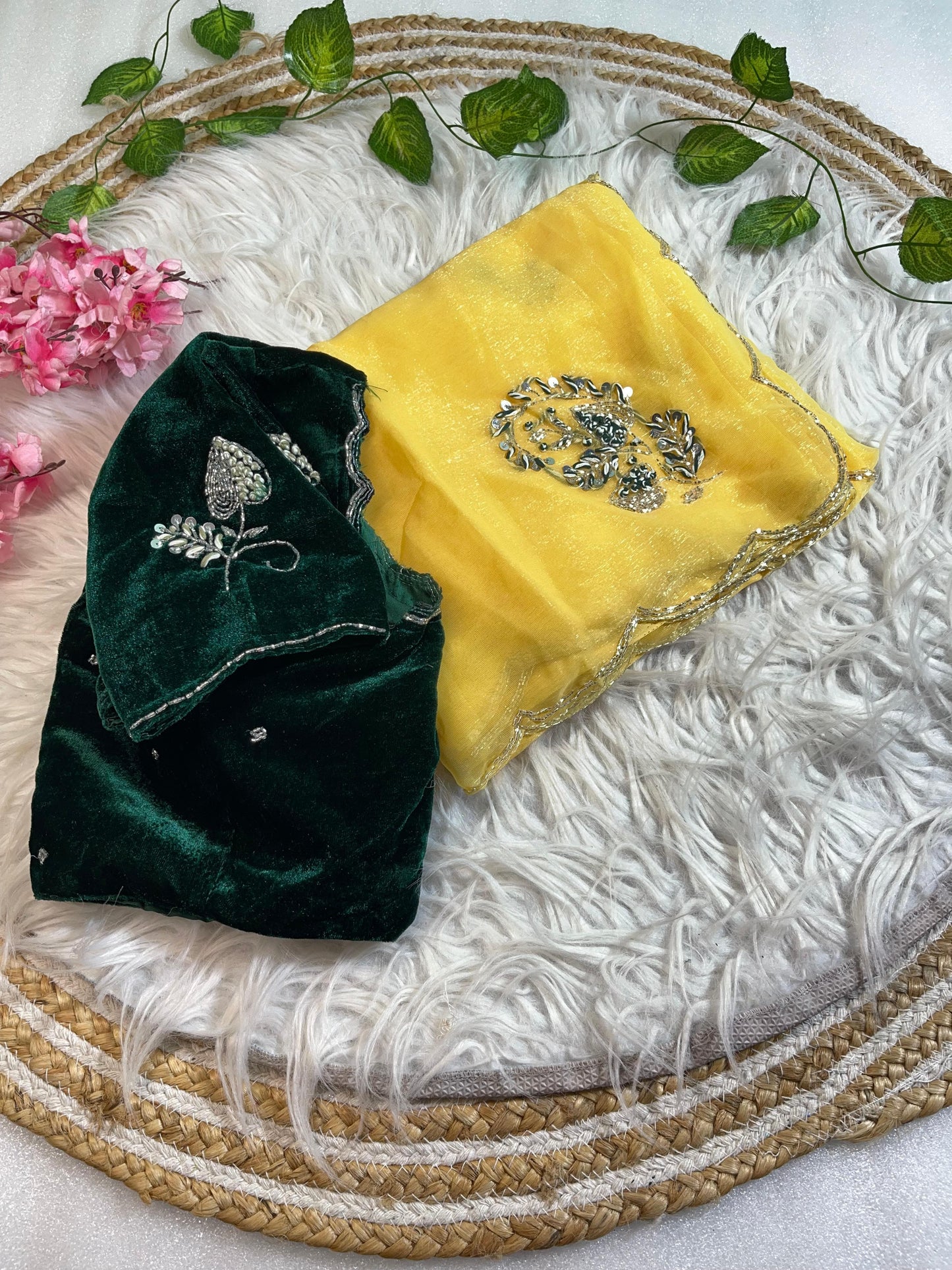 Pure Soft Shimmer Silk With Stiched Blouse Saree