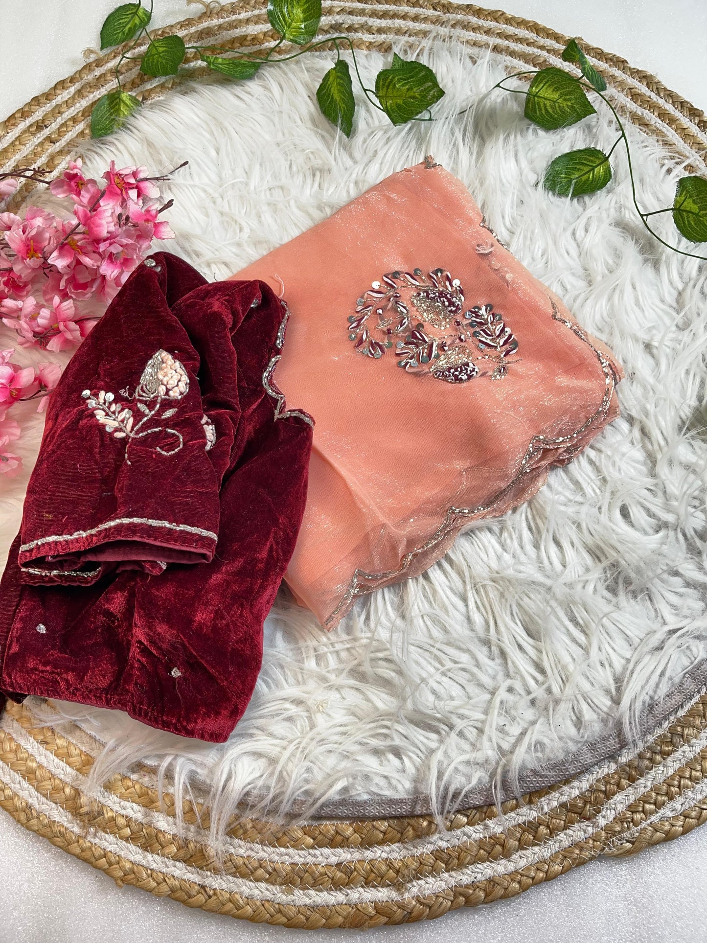 Pure Soft Shimmer Silk With Stiched Blouse Saree