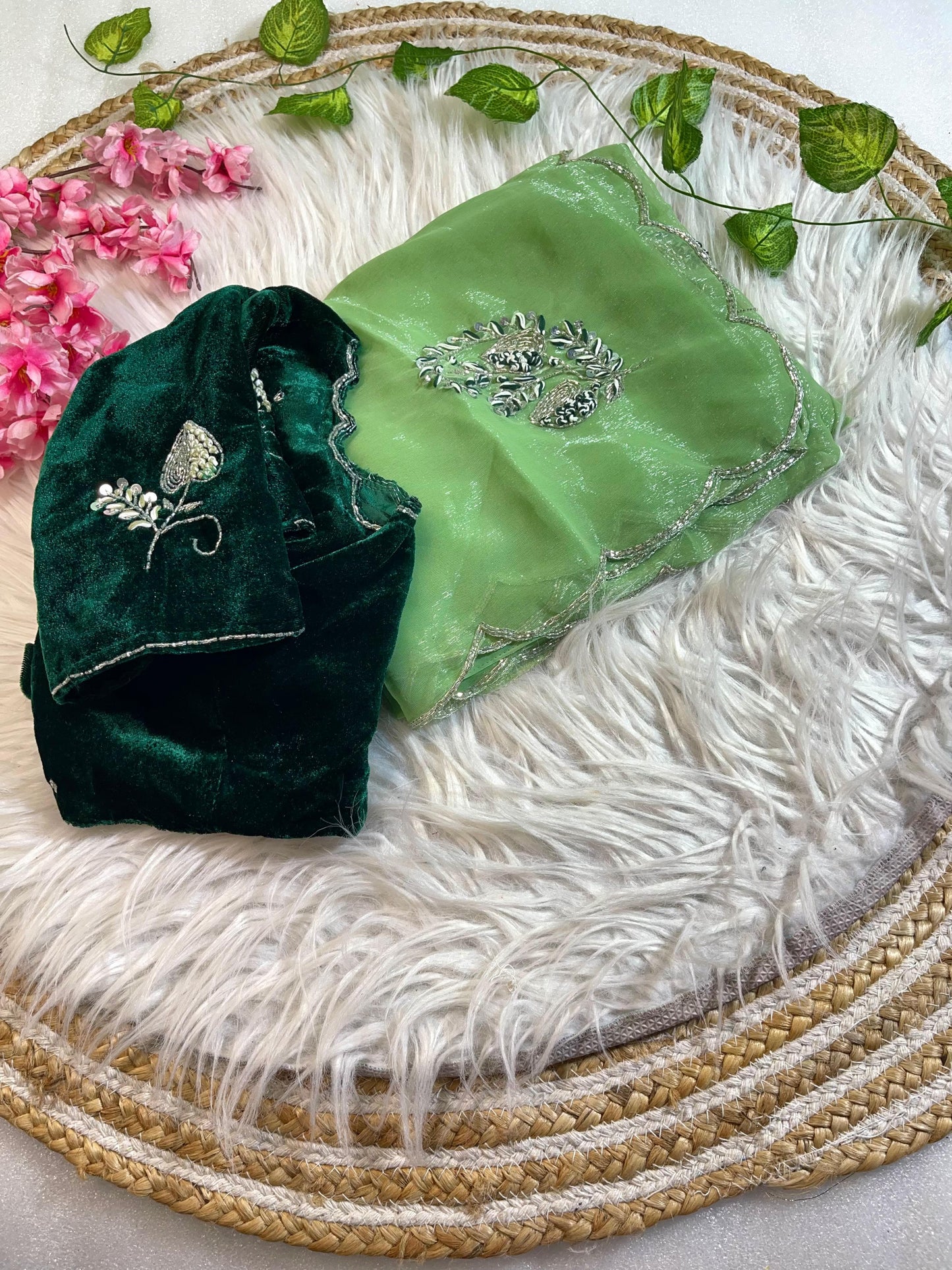 Pure Soft Shimmer Silk With Stiched Blouse Saree