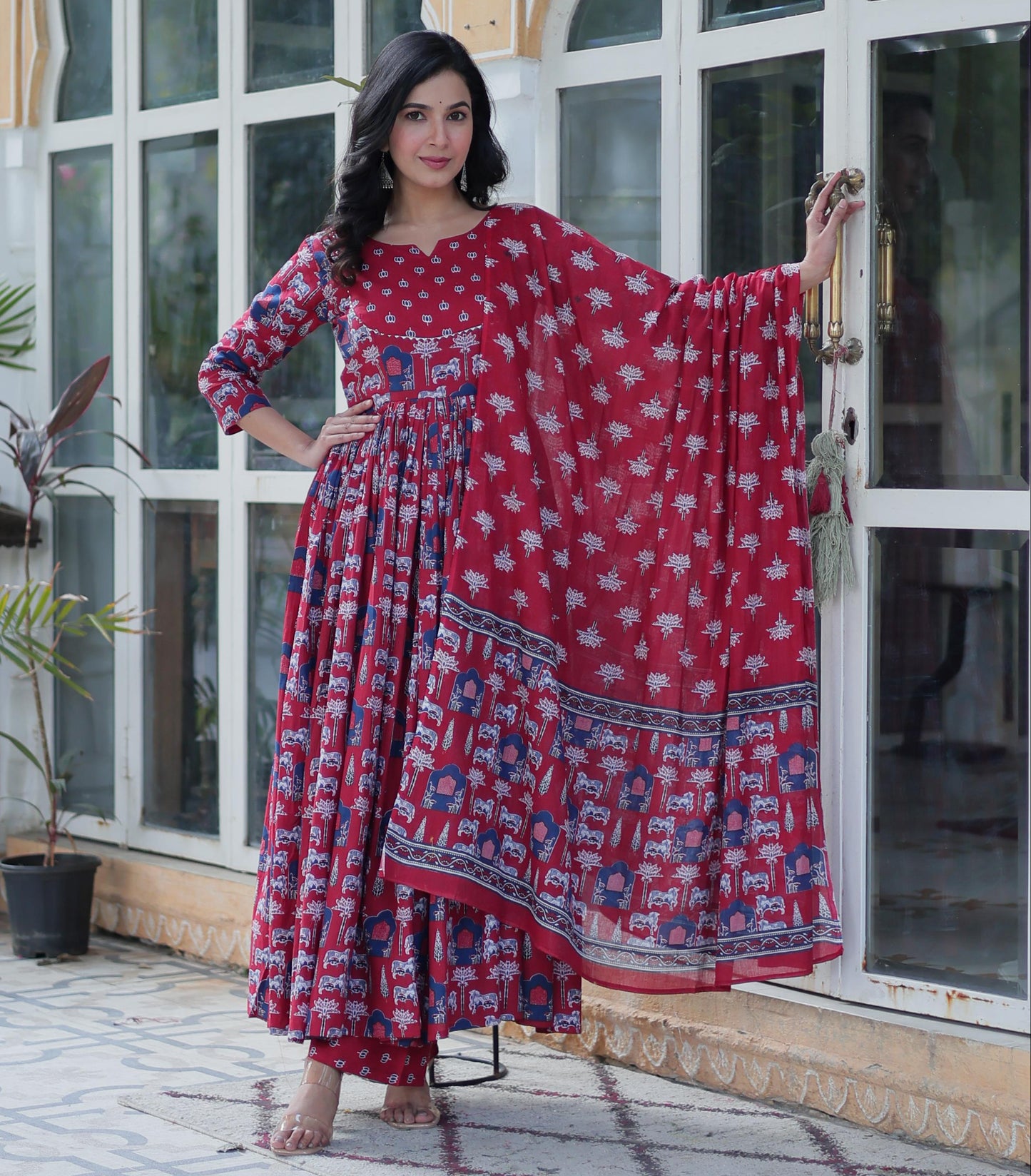 Pure Cotton 3pc Kurta Set