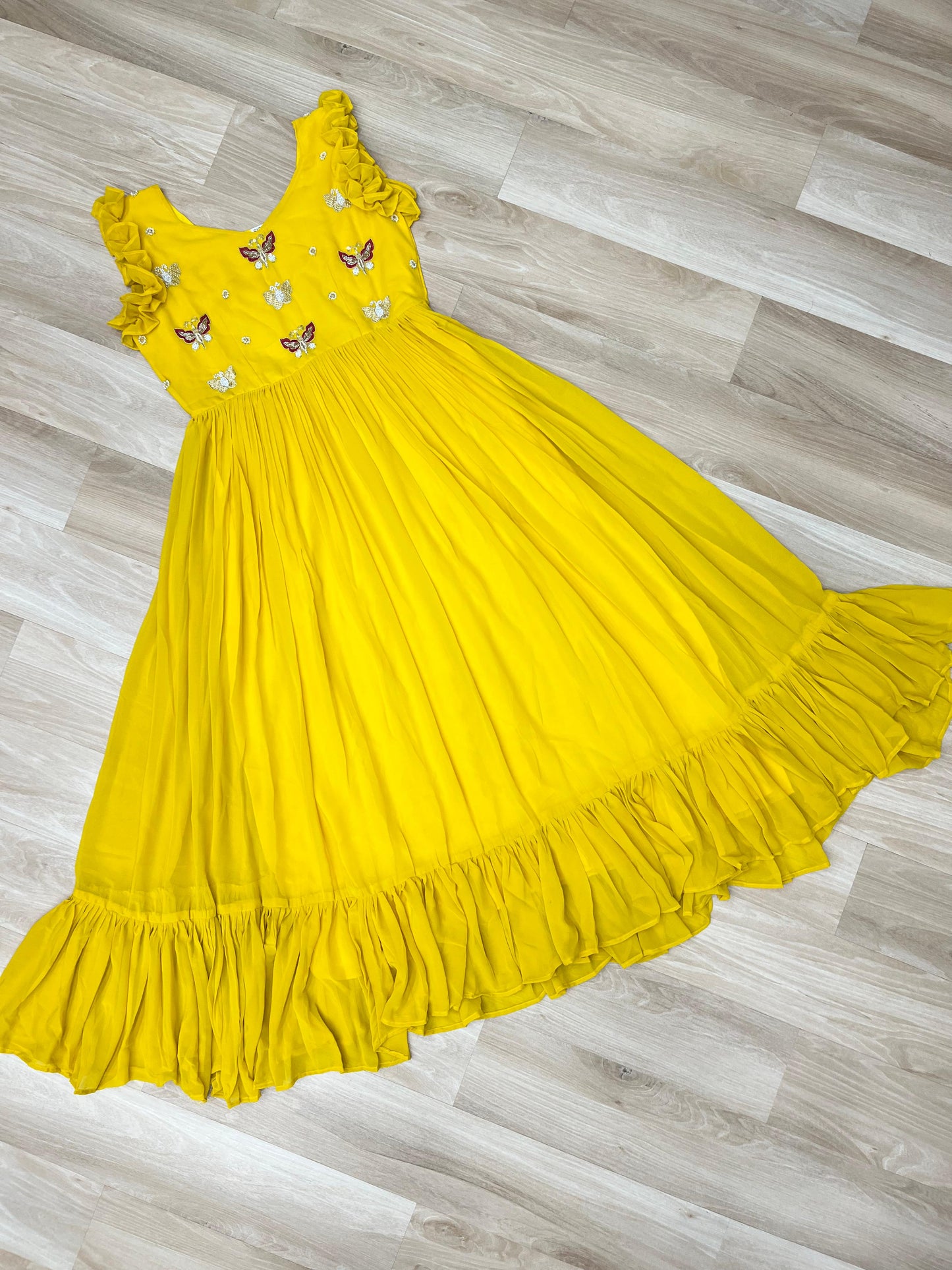 Faux Blooming  Multithreaded Gown