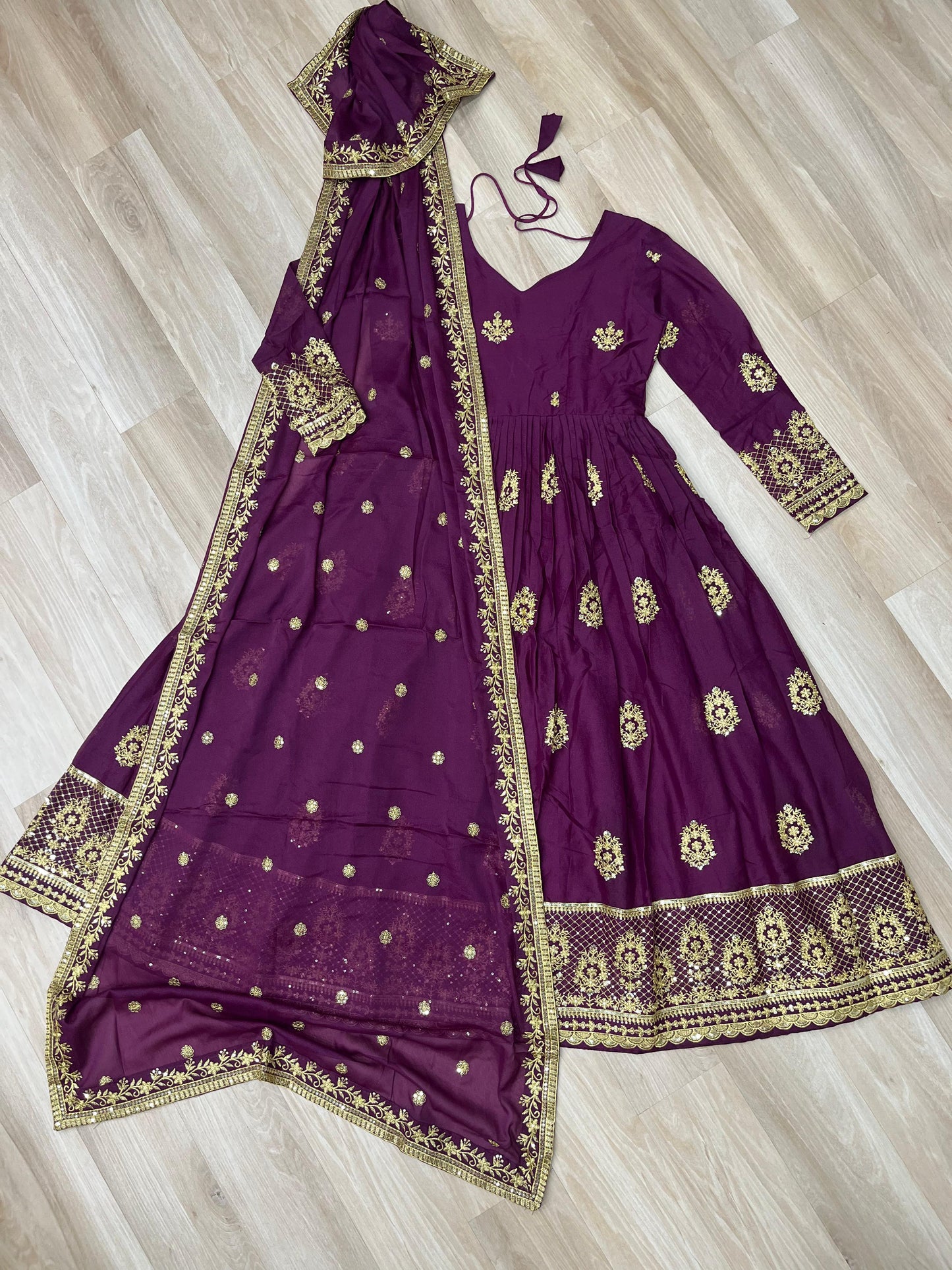 Gorgeous Star Georgette With Sequins Work Gown With Dupatta