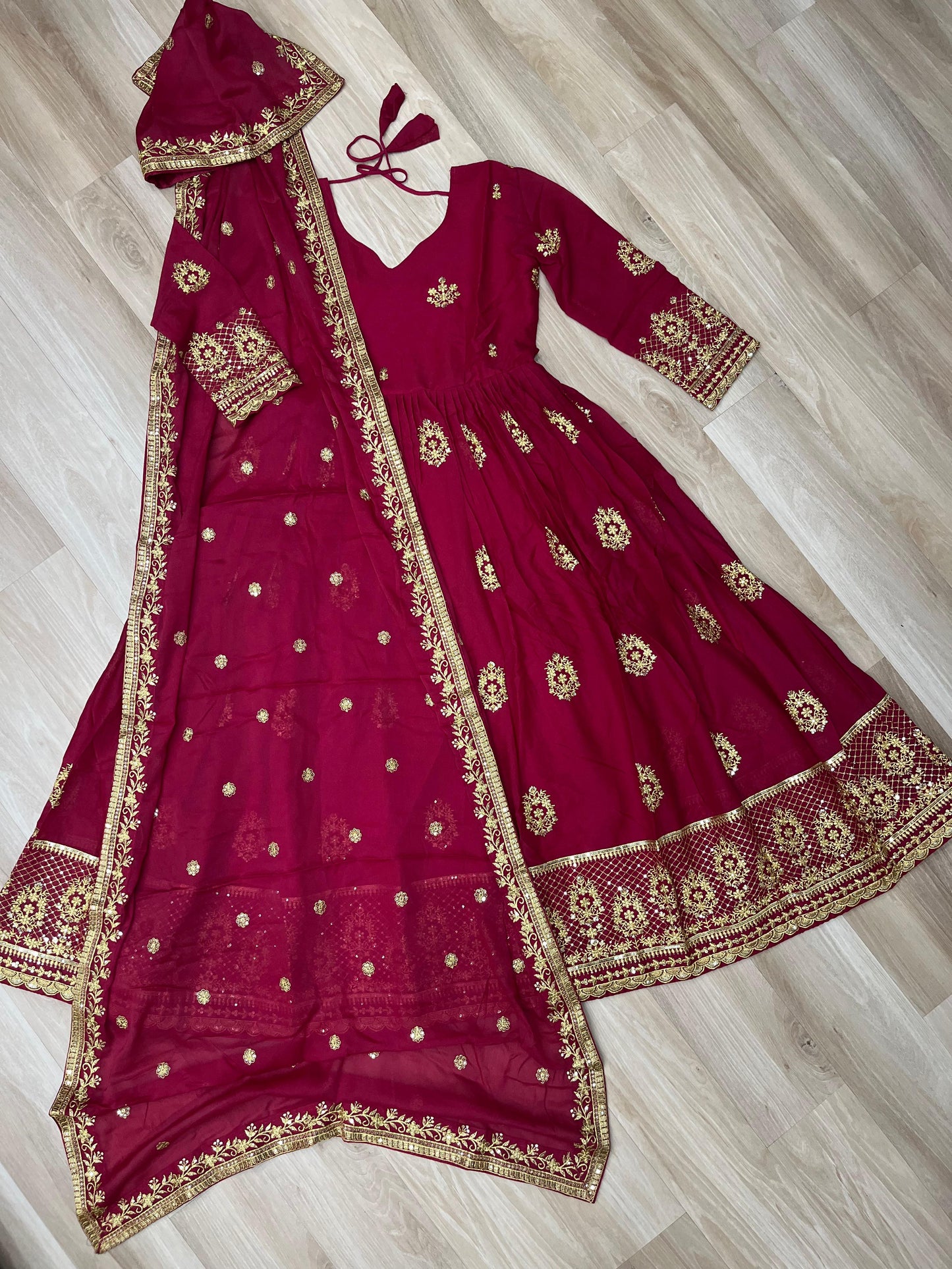 Gorgeous Star Georgette With Sequins Work Gown With Dupatta