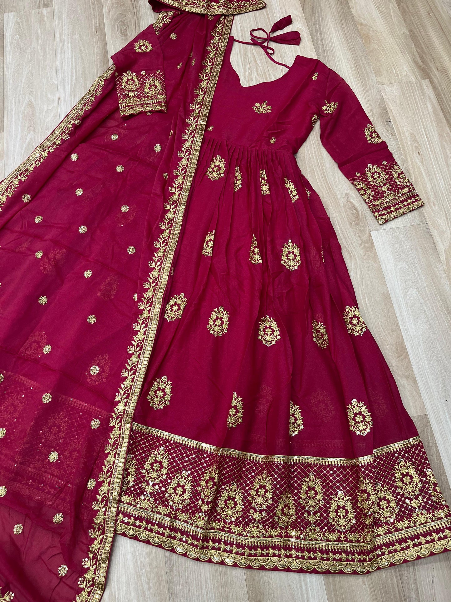 Gorgeous Star Georgette With Sequins Work Gown With Dupatta