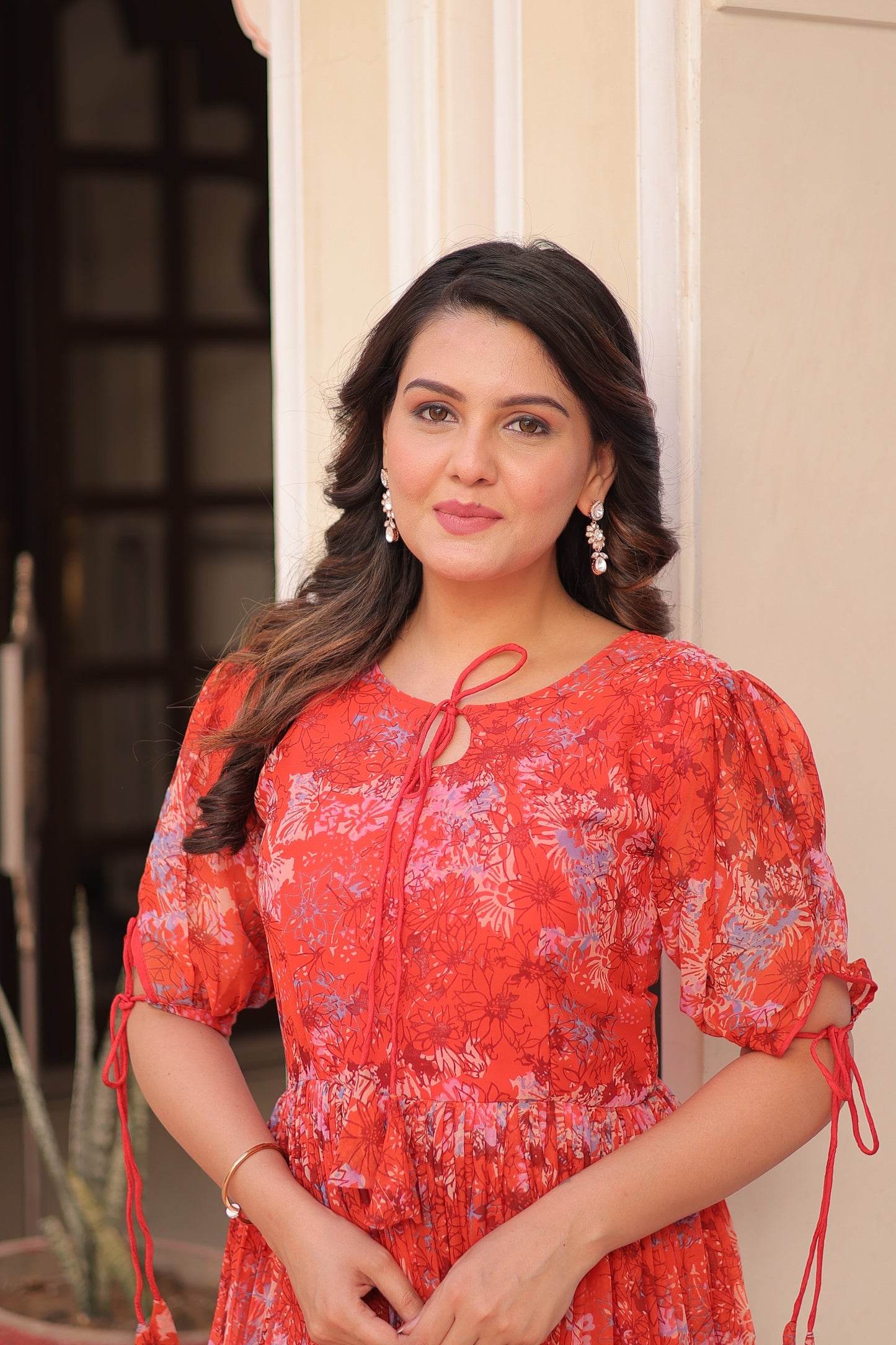 Gajri Faux Georgette with Printed Work