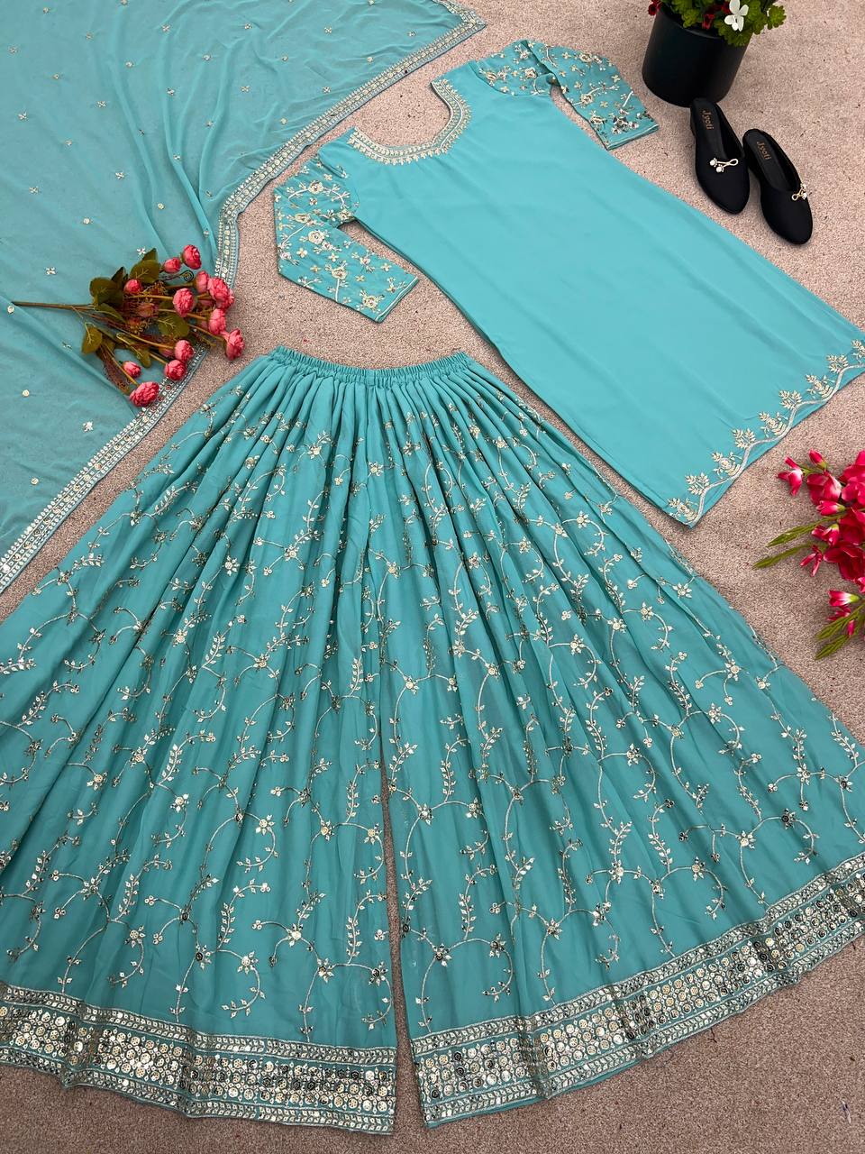 EID SPECIAL GEORGETTE PLAZO DRESS