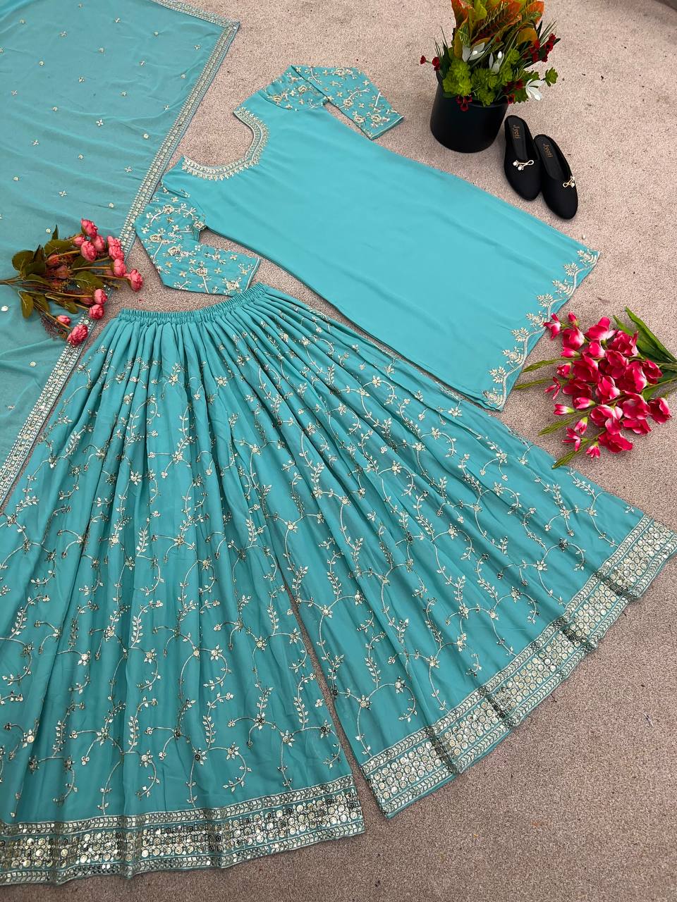 EID SPECIAL GEORGETTE PLAZO DRESS